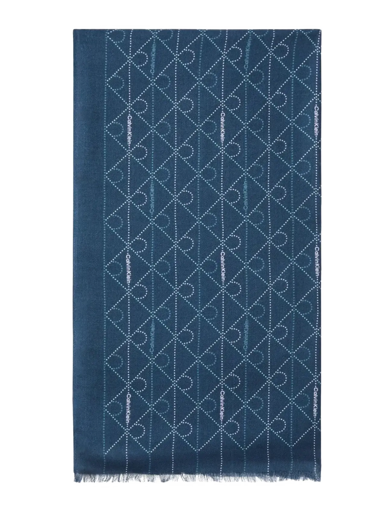 Calvin Klein Emblem Aop Dot﻿ted Stole, Kvinder, Mønstret Stola, Navy, Str: ONE SIZE