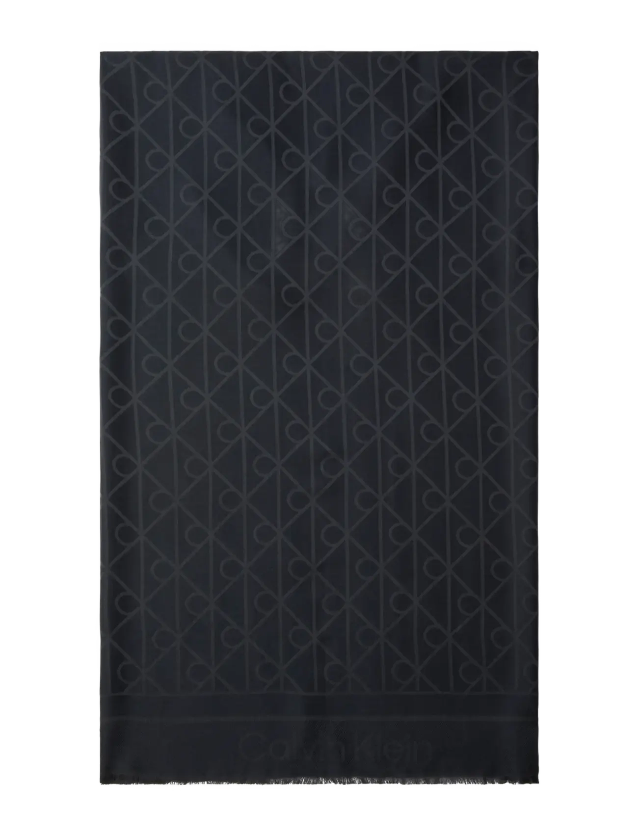Calvin Klein EMBLEM AOP GLOSSY TONAL SCARF - Hverdags stil - BLACK / black