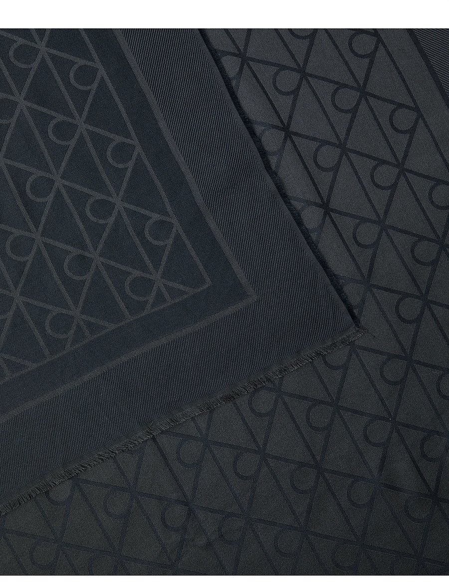 Calvin Klein - EMBLEM AOP GLOSSY TONAL SCARF - tynde tørklæder - black - 1