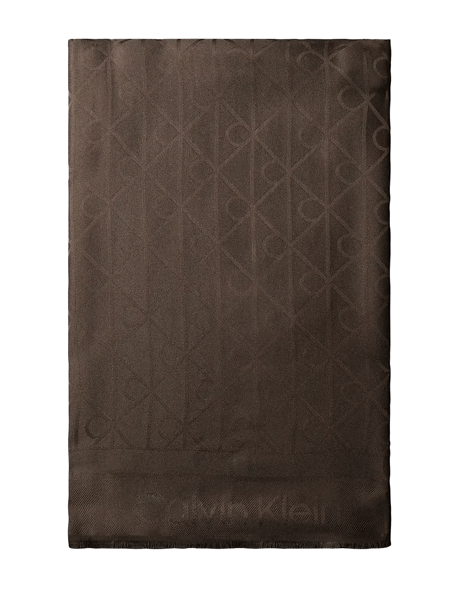 Calvin Klein - EMBLEM AOP GLOSSY TONAL SCARF - sjalar - delicioso - 0