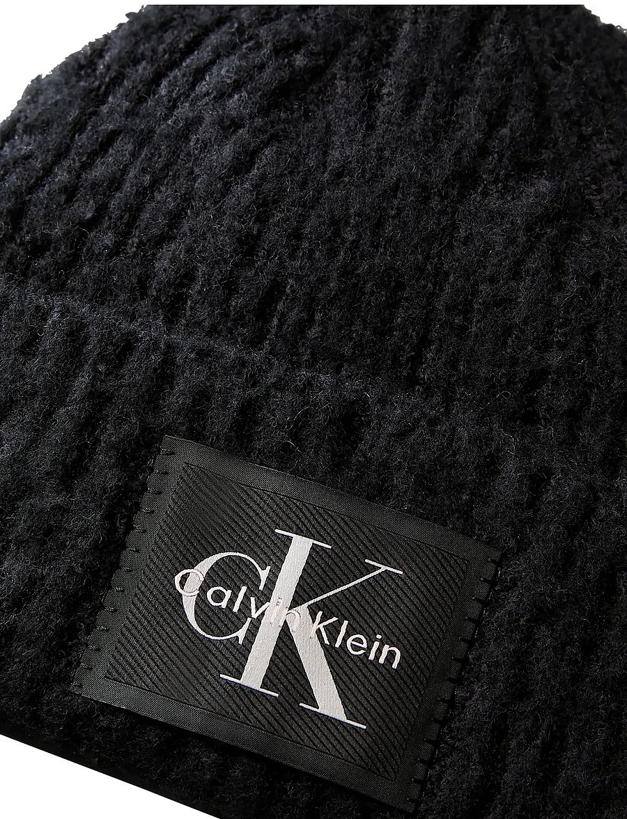 Calvin Klein - BRUSHED SOLID CHUNKY RIB BEANIE - huer - black - 2