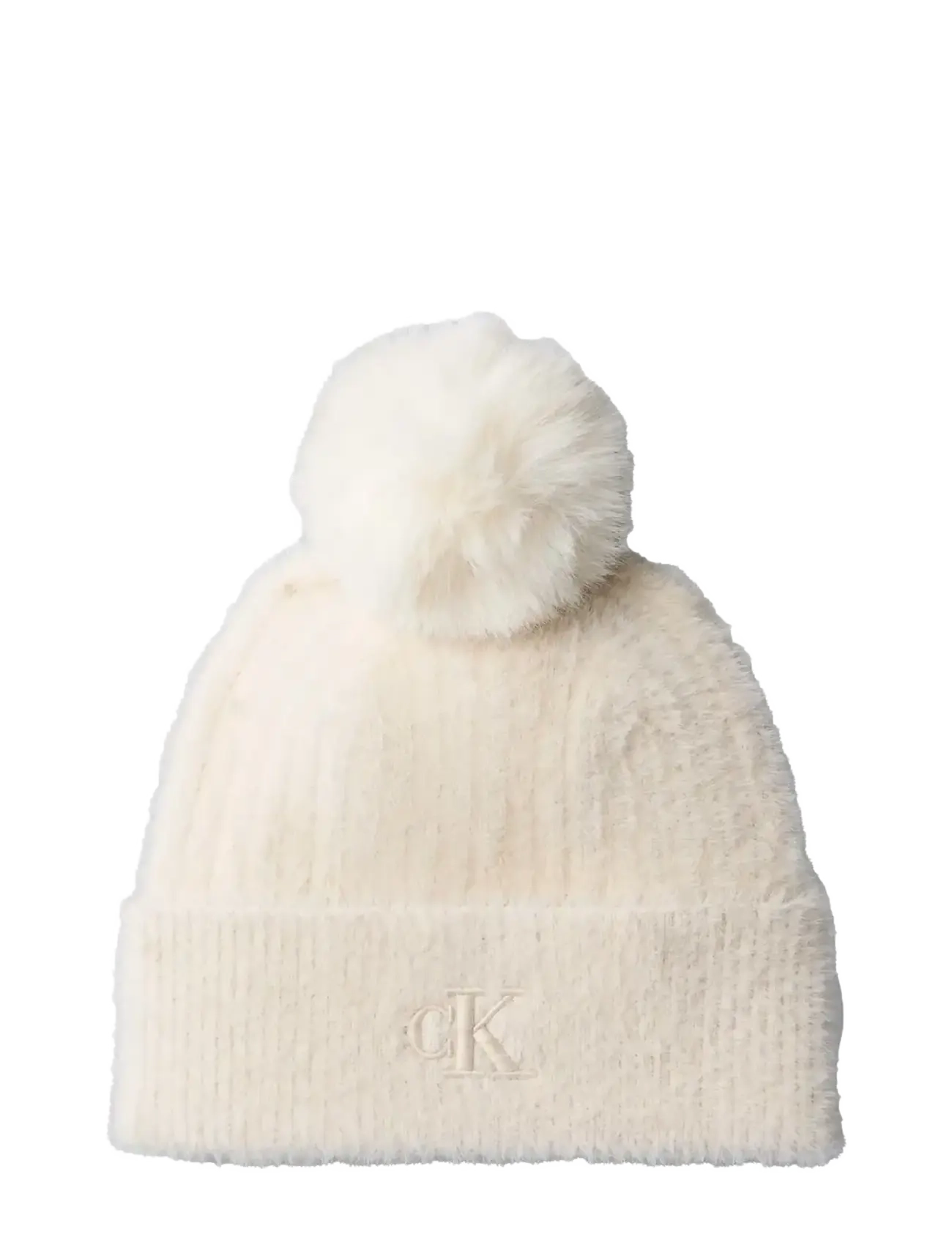 Fuz﻿zy Rib Pompom Beanie