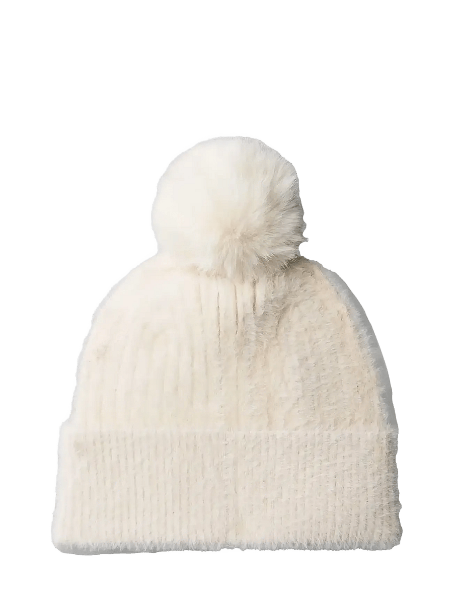 Calvin Klein - FUZZY RIB POMPOM BEANIE - mützen - light hay - 1