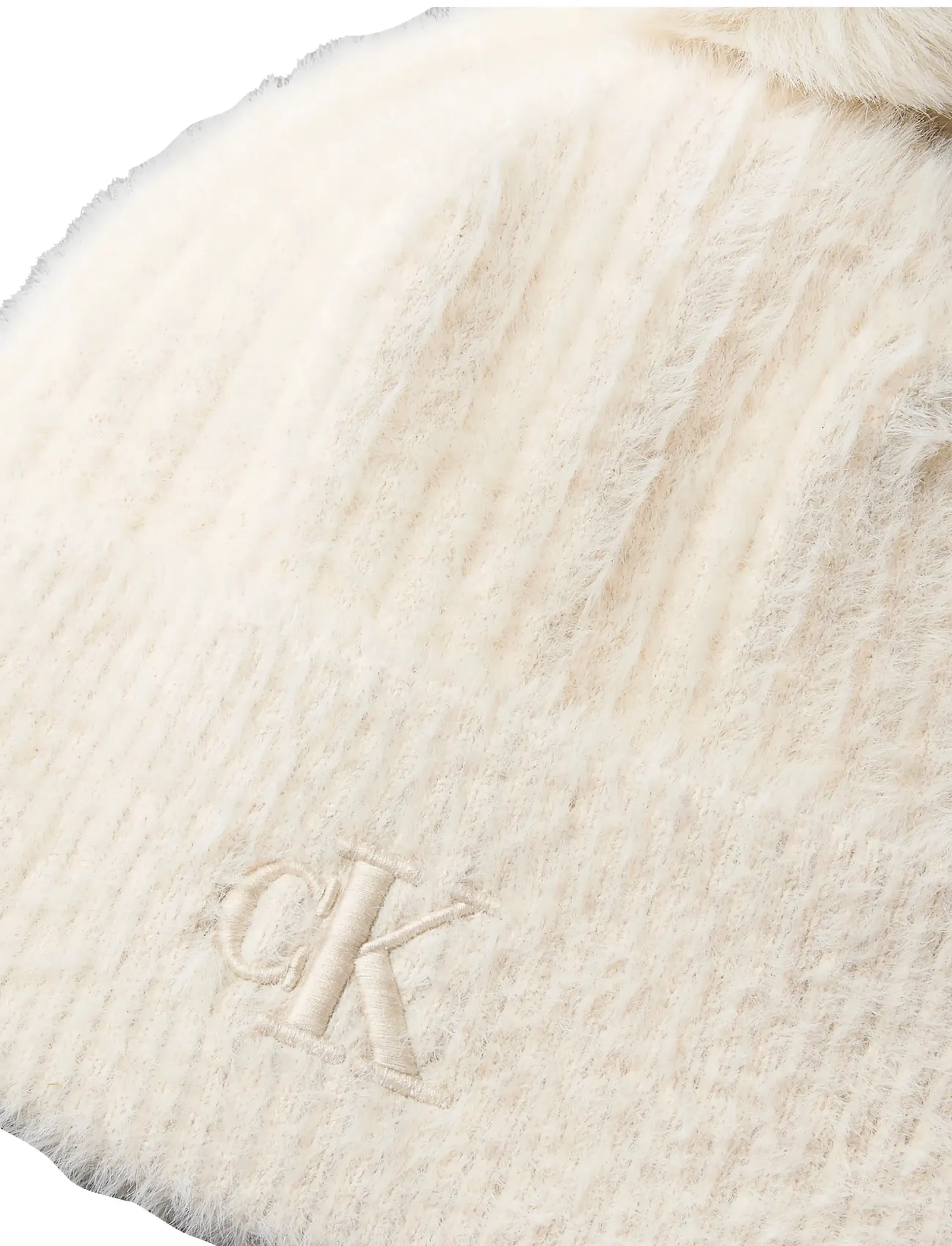 Calvin Klein - FUZ﻿ZY RIB POMPOM BEANIE - mützen - light hay - 2