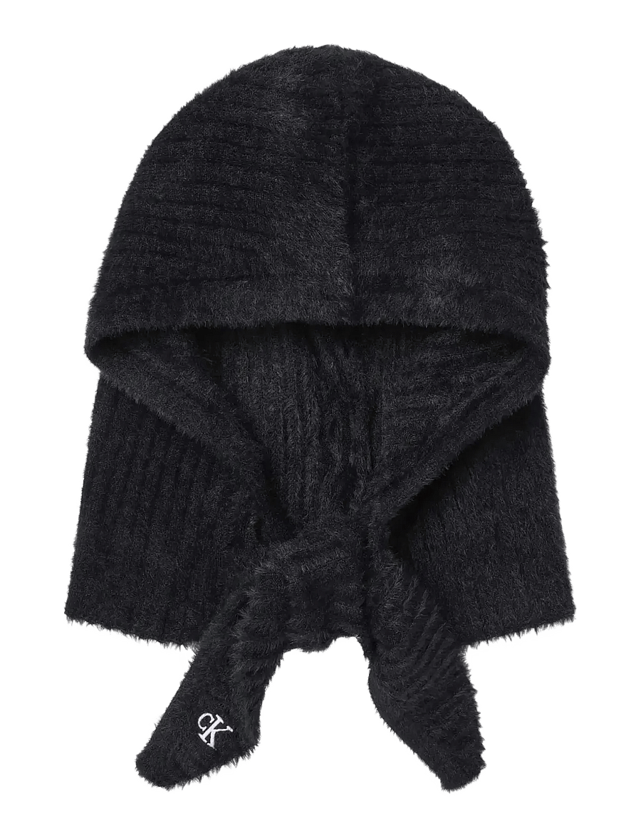Calvin Klein - FUZZY RIB BALACLAVA - maskmütsid - black - 0
