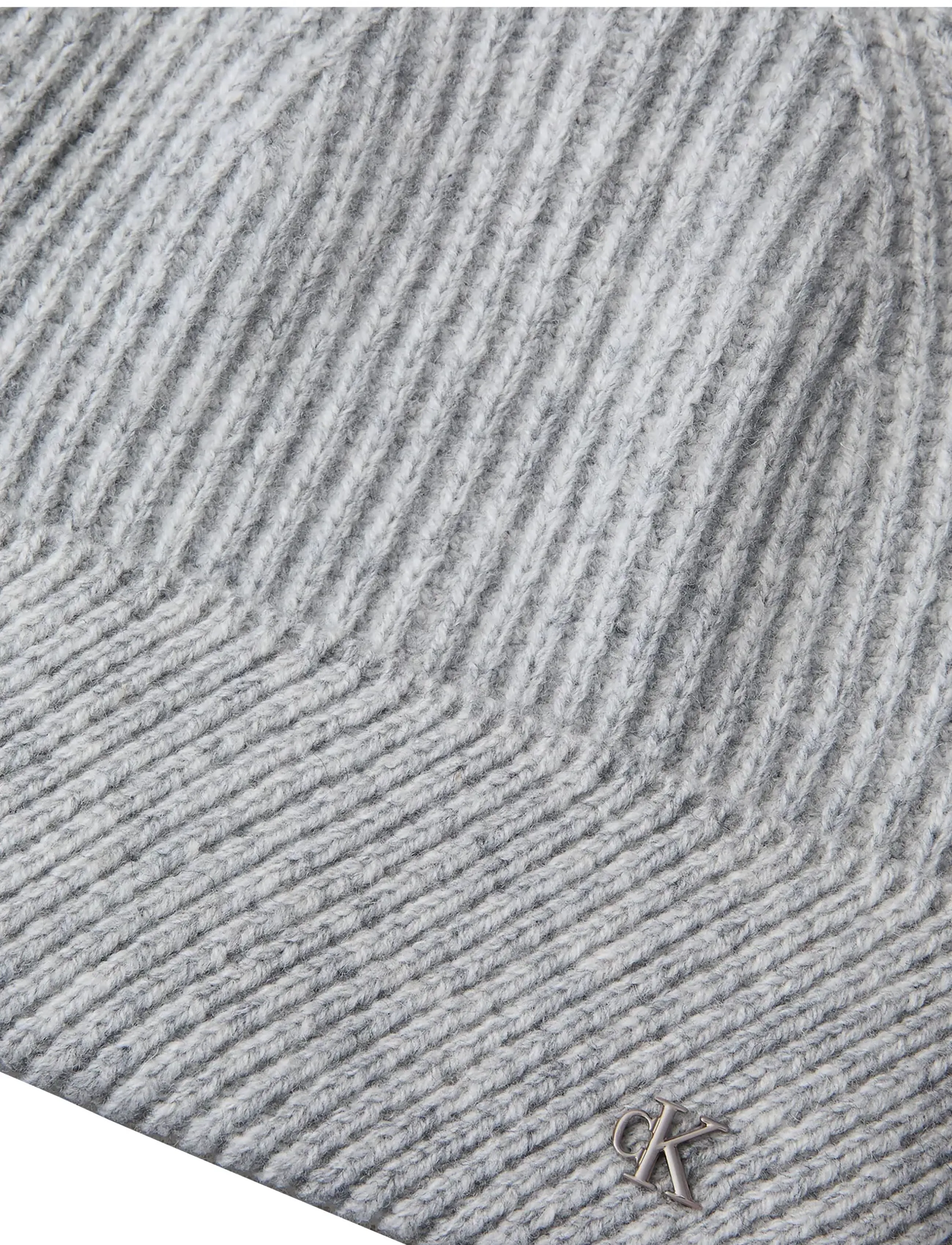 Calvin Klein - CK METAL WOOL SLANTED RIB BEANIE - bc05 mid grey heather - 2