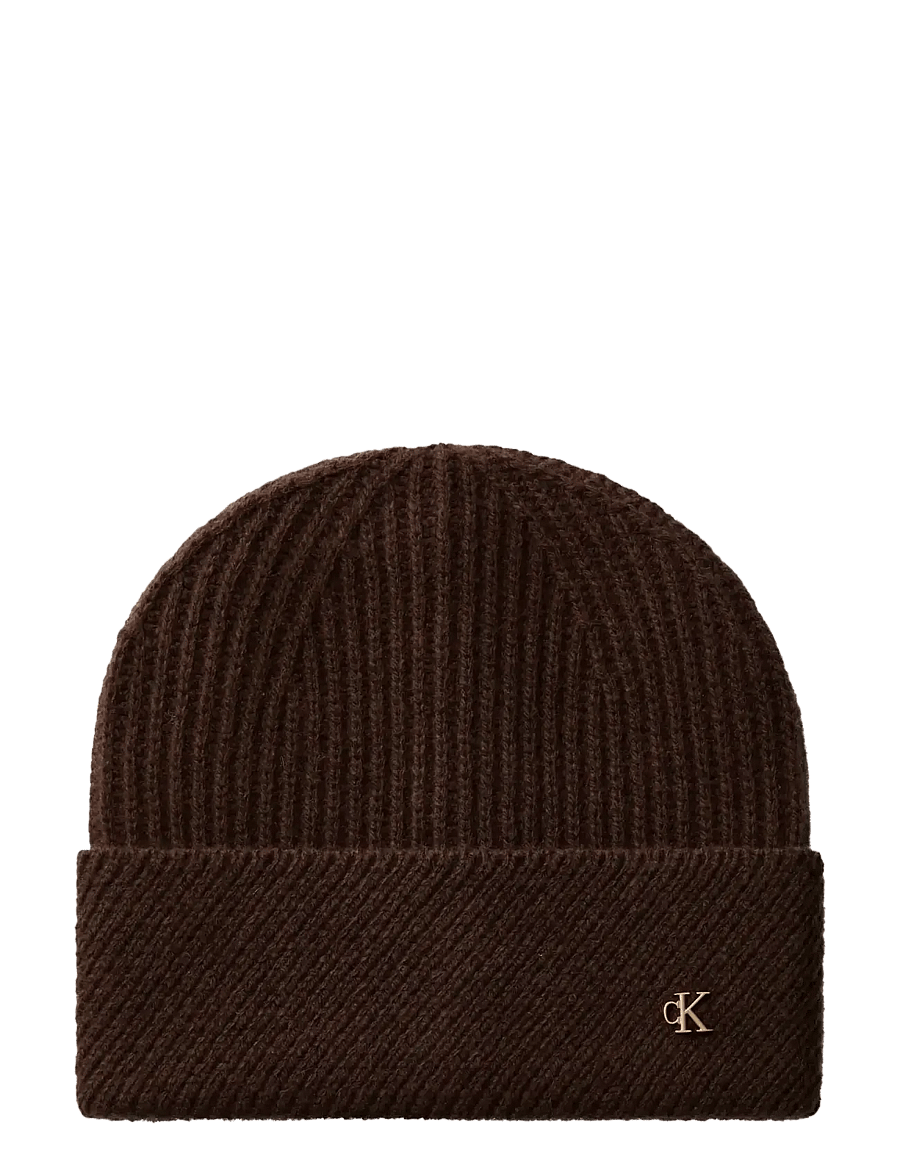 Calvin Klein - CK METAL WOOL SLANTED RIB BEANIE - mützen - delicioso - 0