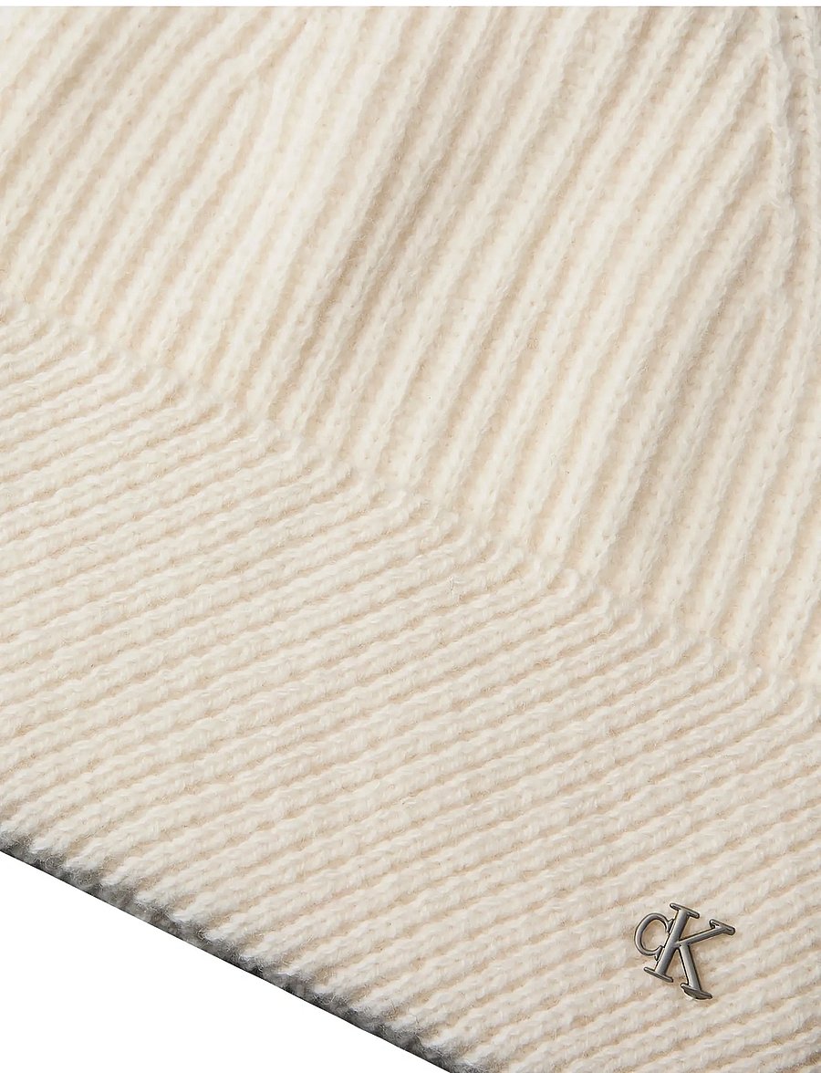 Calvin Klein - CK METAL WOOL SLANTED RIB BEANIE - huer - light hay - 2