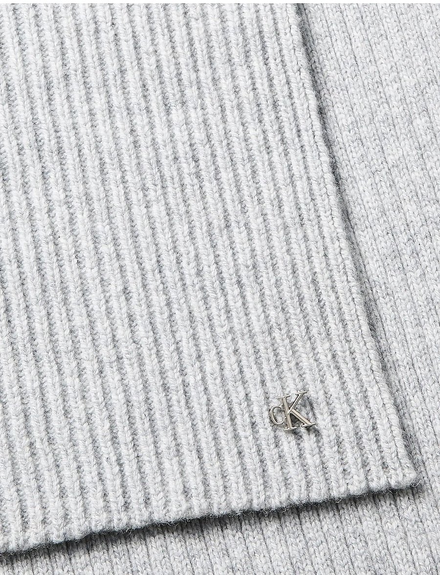 Calvin Klein - CK METAL WOOL RIB SCARF - halsdukar - bc05 grey heather - 2