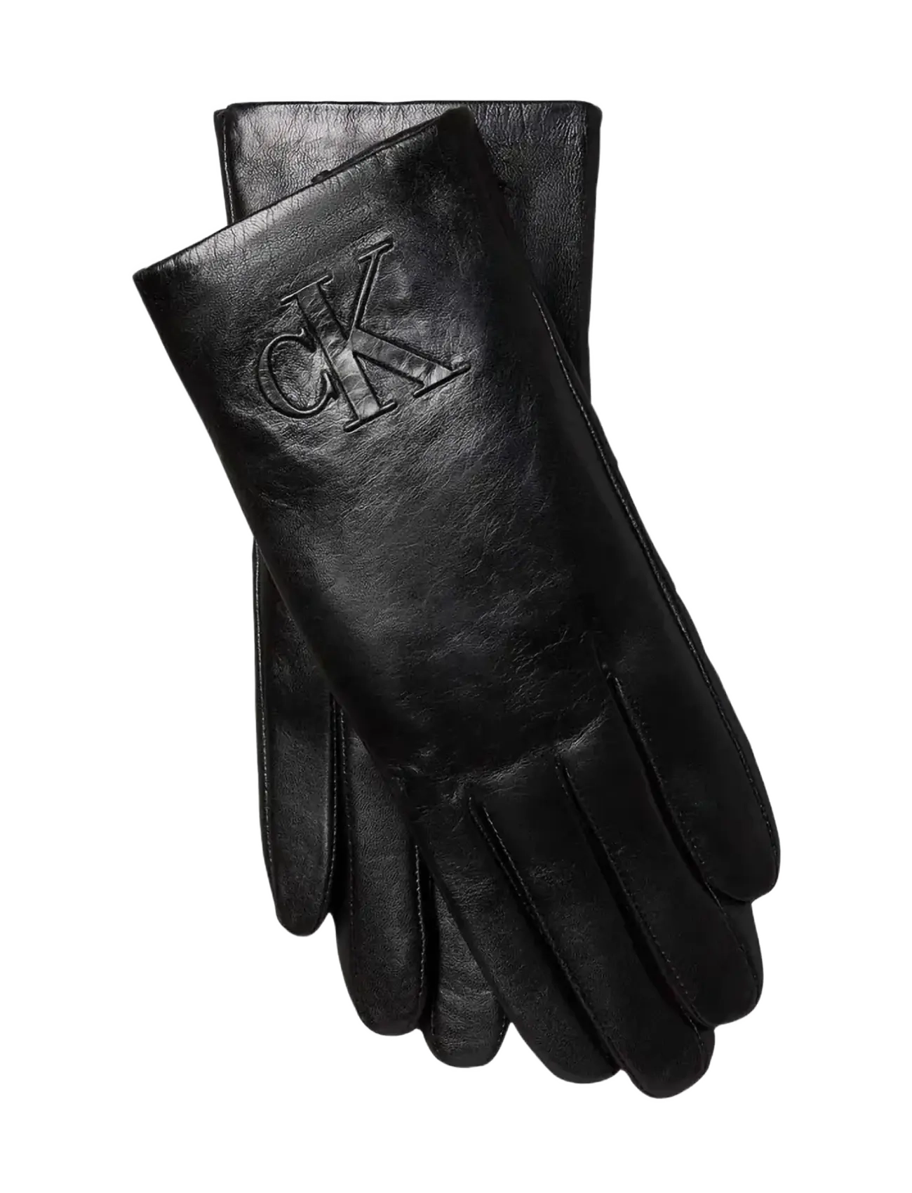 Raised Ck Leather Gloves