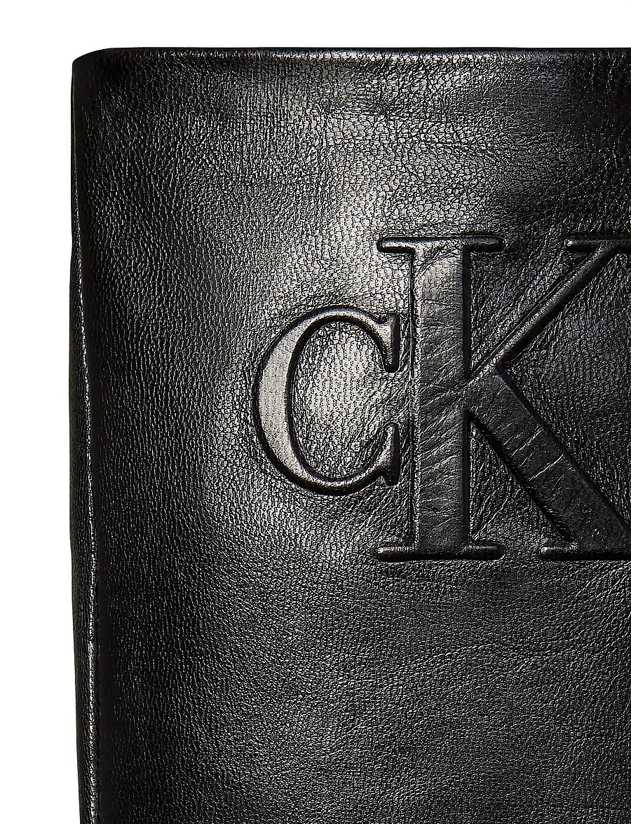 Calvin Klein - RAISED CK LEATHER GLOVES - læderhandsker - black - 2