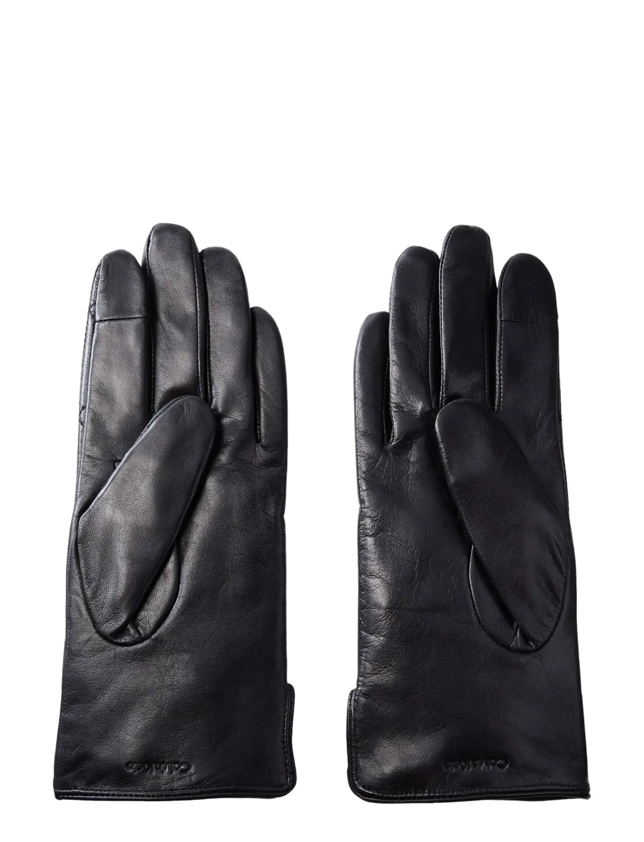 Calvin Klein - EMBLEM QUILTED LEATHER GLOVES - læderhandsker - black - 1