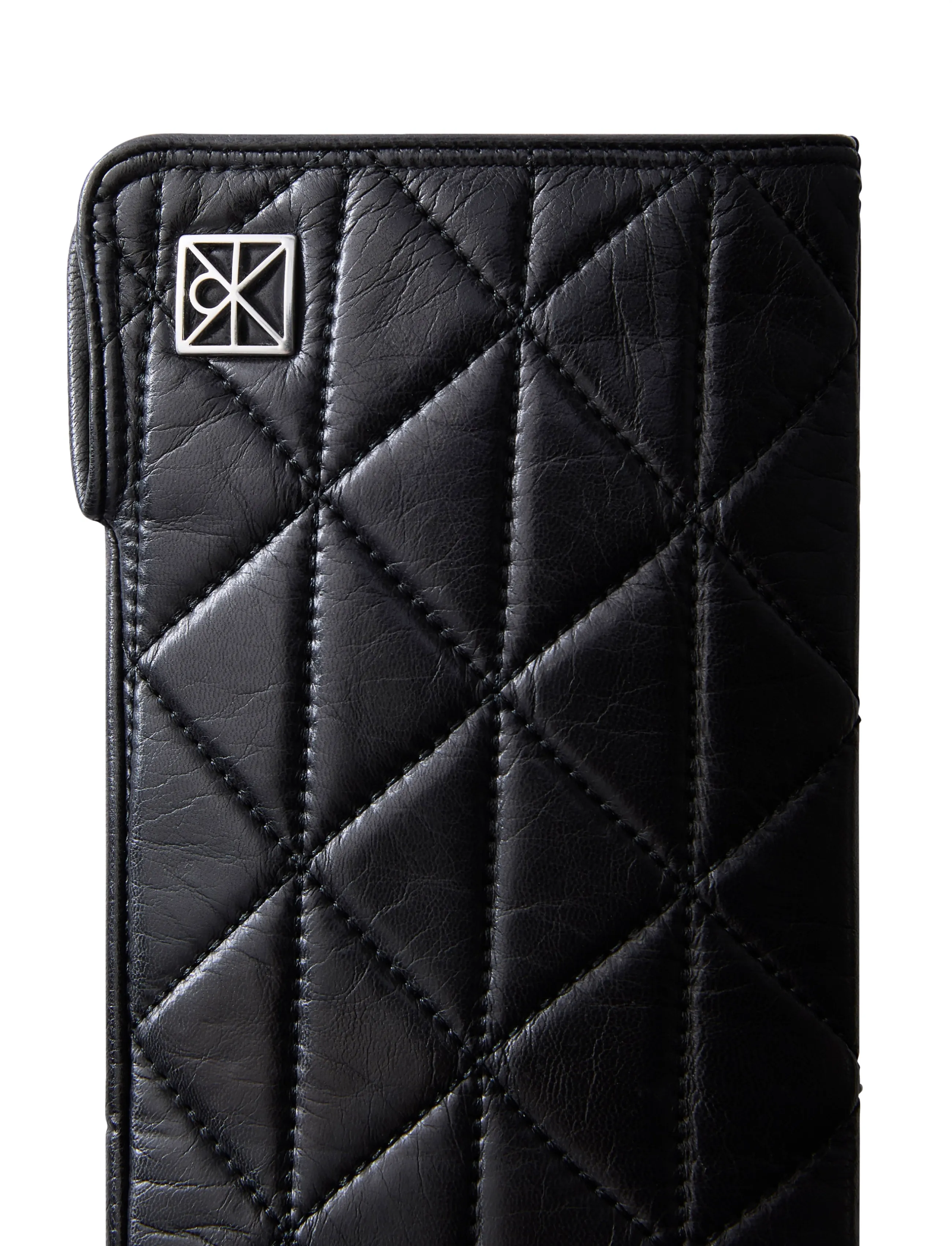 Calvin Klein - EMBLEM QUILTED LEATHER GLOVES - læderhandsker - black - 2