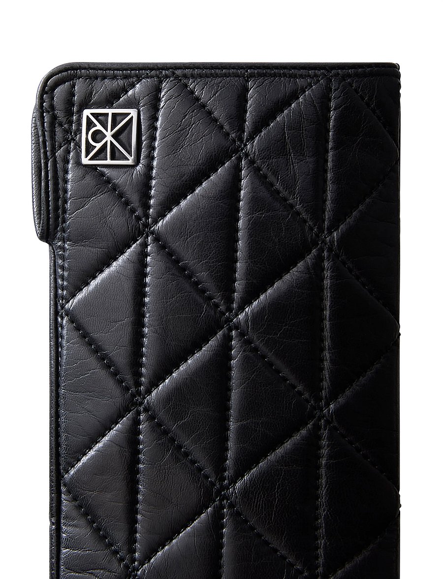 Calvin Klein - EMBLEM QUILTED LEATHER GLOVES - læderhandsker - black - 2