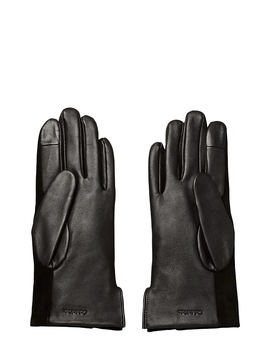 Calvin Klein - METAL CK SUEDE LEATHER GLOVES - fingervantar - black - 1