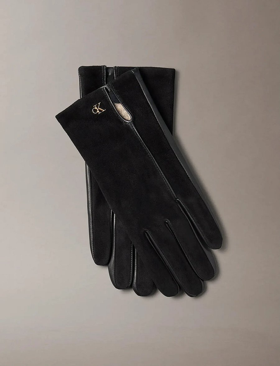 Calvin Klein - METAL CK SUEDE LEATHER GLOVES - fingervantar - black - 3