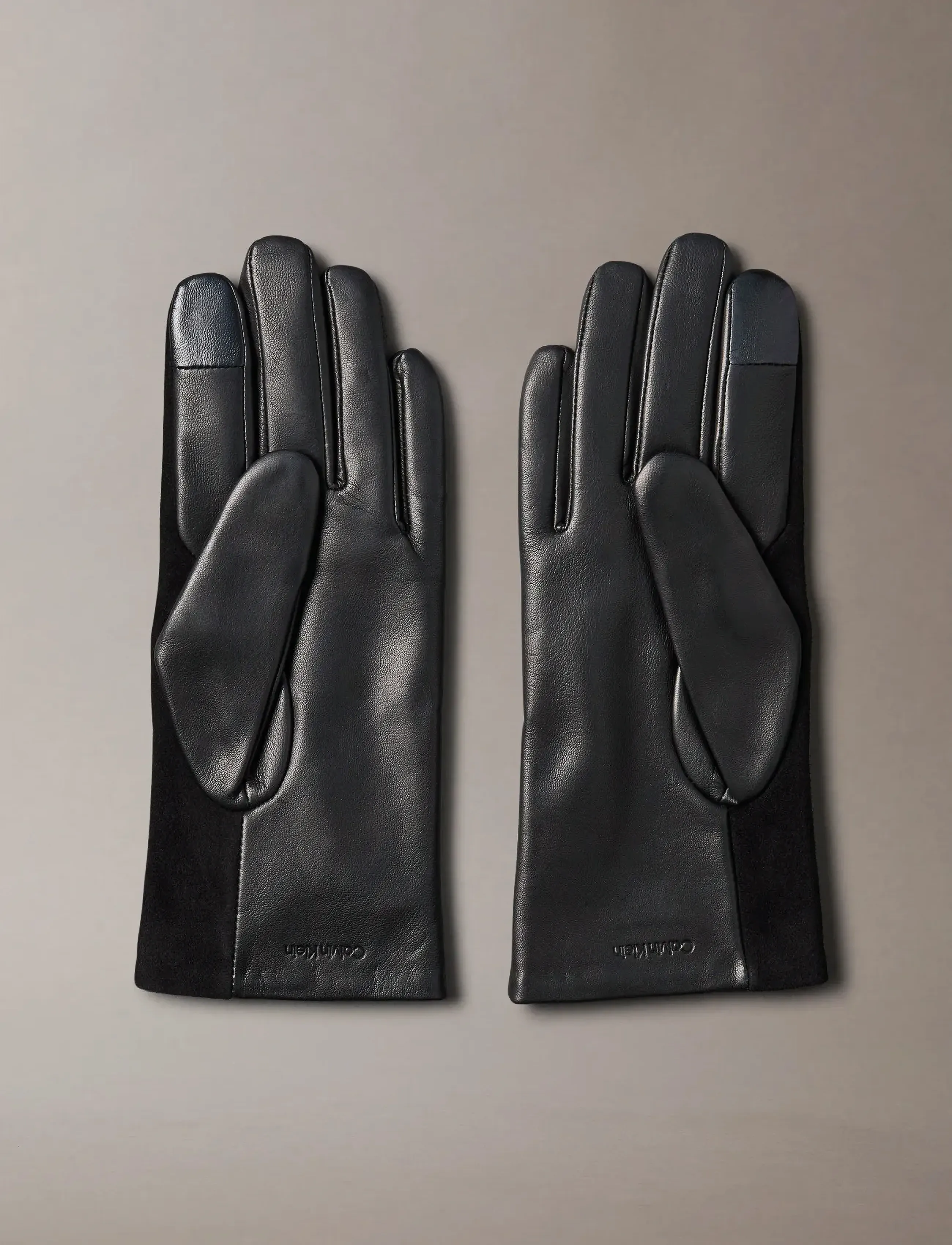 Calvin Klein - METAL CK SUEDE LEATHER GLOVES - black - 4