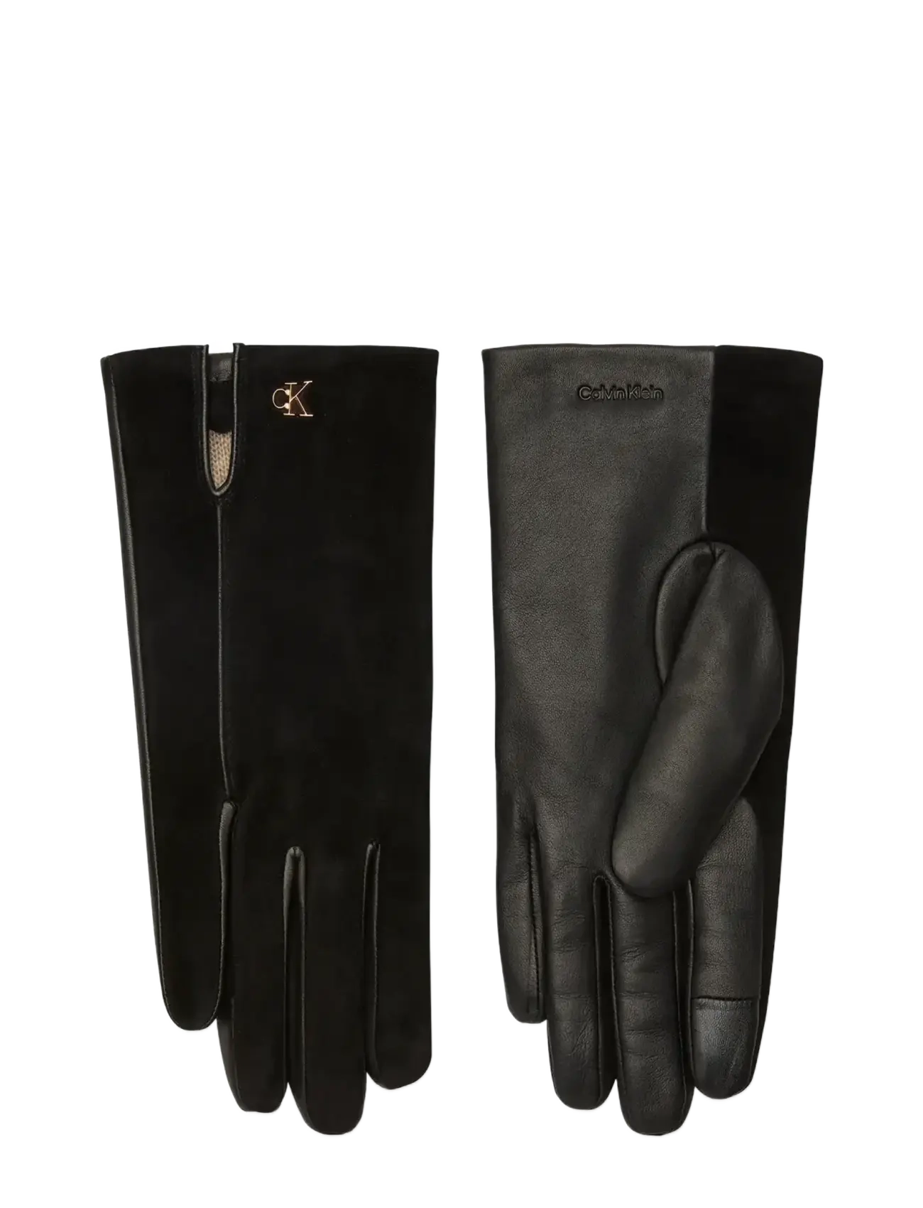 Calvin Klein - METAL CK SUEDE LEATHER GLOVES - black - 2