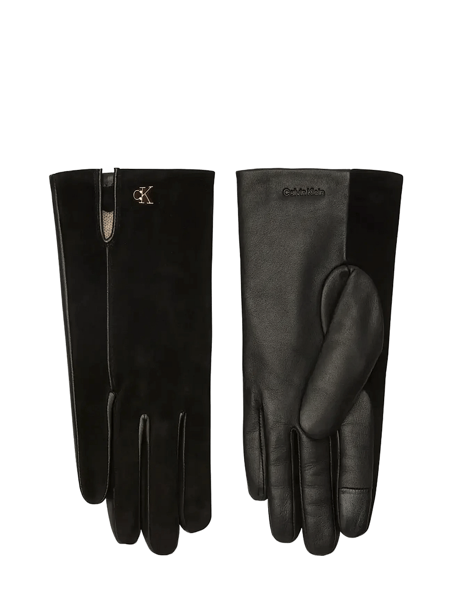 Calvin Klein - METAL CK SUEDE LEATHER GLOVES - fingervantar - black - 2