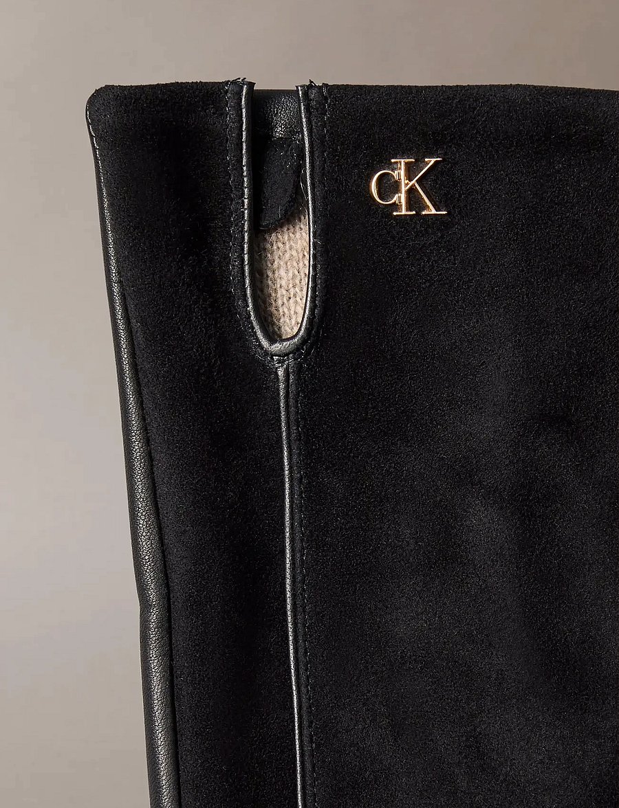 Calvin Klein - METAL CK SUEDE LEATHER GLOVES - fingervantar - black - 5