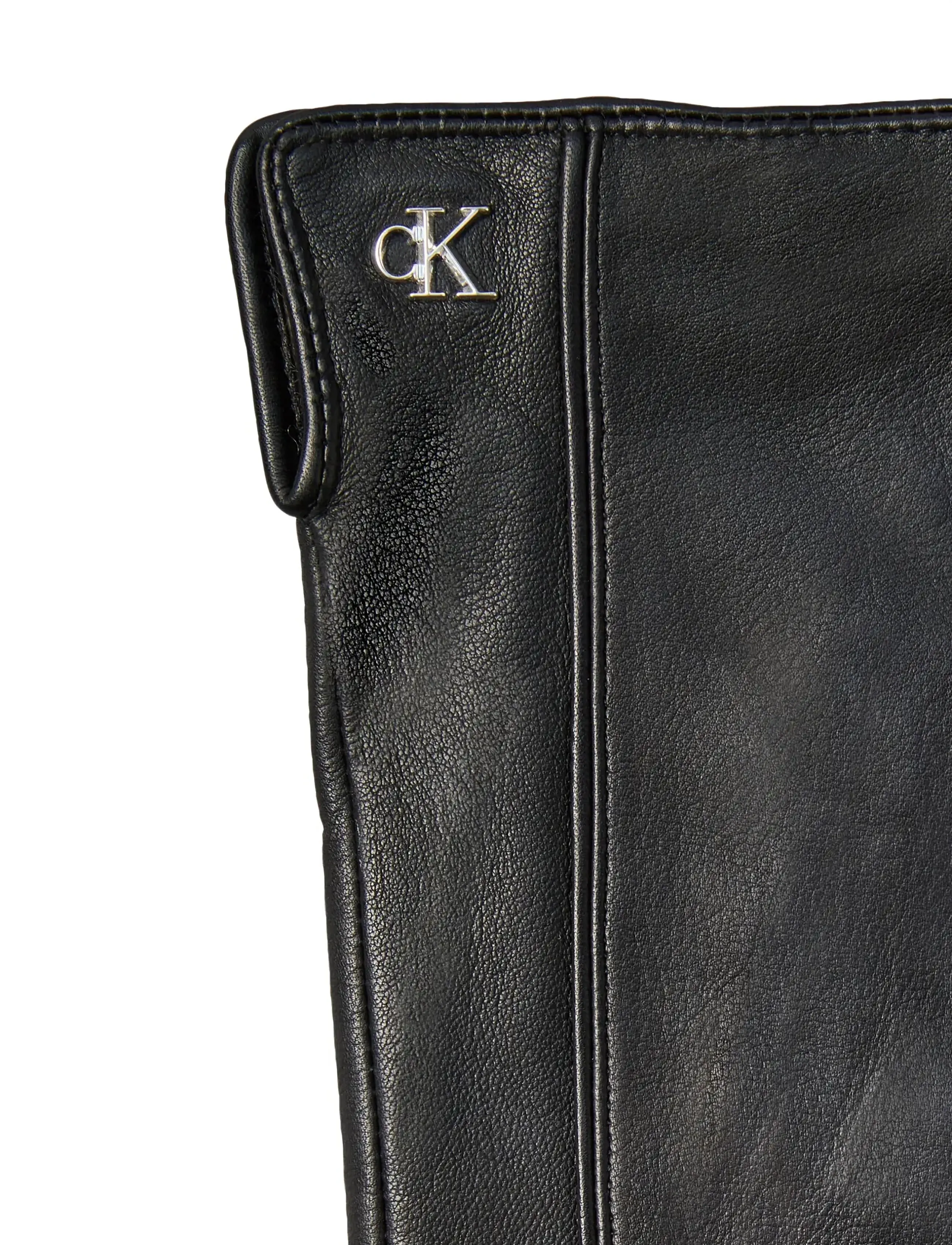 Calvin Klein - METAL CK LEATHER GLOVES - lederhandschuhe - black - 4