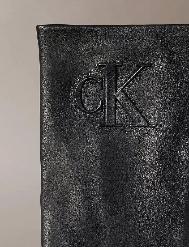 Calvin Klein - RAISED CK LEATHER GLOVE - rękawiczki skórzane - black - 3