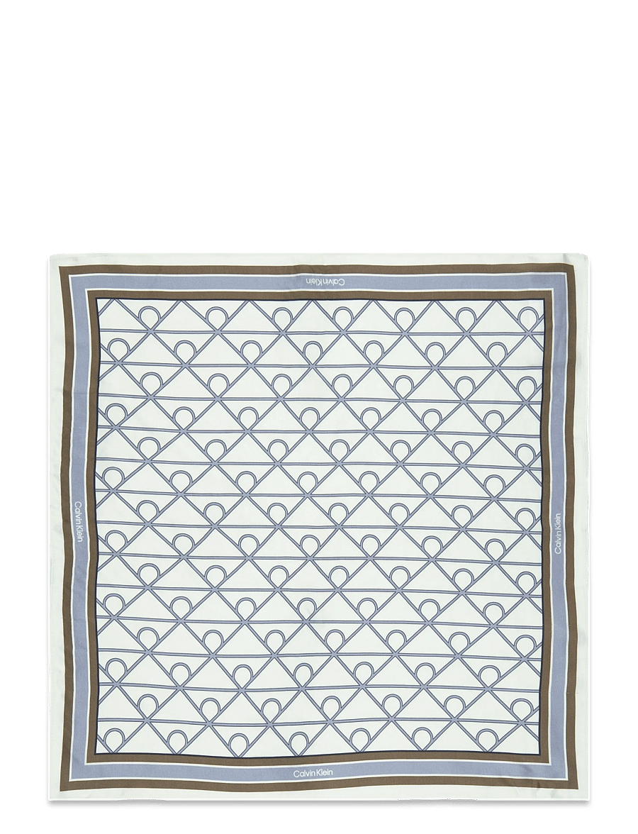 Calvin Klein - EMBLEM AOP PRINTED BANDANA - sjalar - faded denim - 1