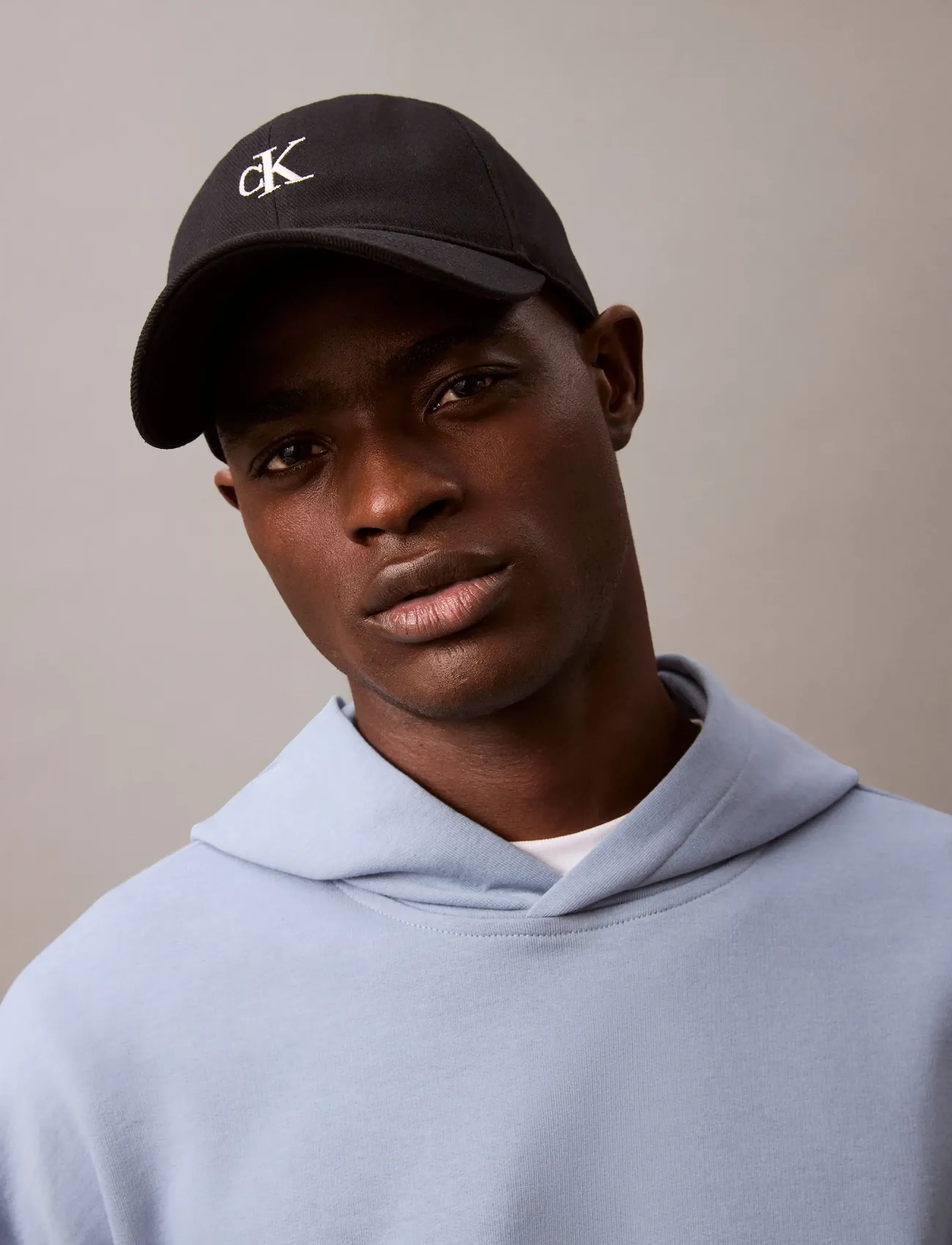 Calvin Klein Monogram Embroidery Baseball Cap, One Size, Black, Hovedbeklædning > Kasketter, Herre