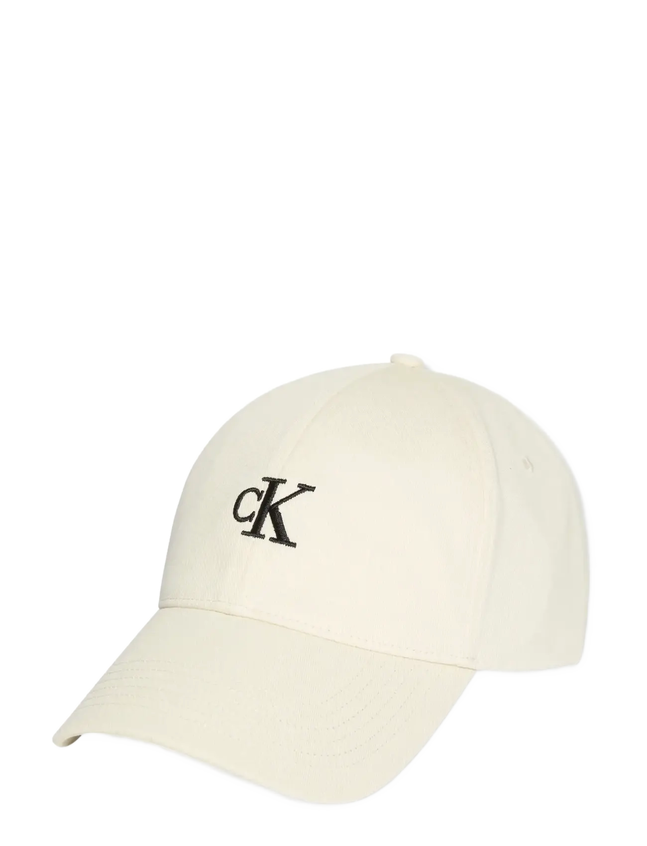 Calvin Klein Monogram Embroidery Baseball Cap, One Size, Cream, Hovedbeklædning > Kasketter, Herre