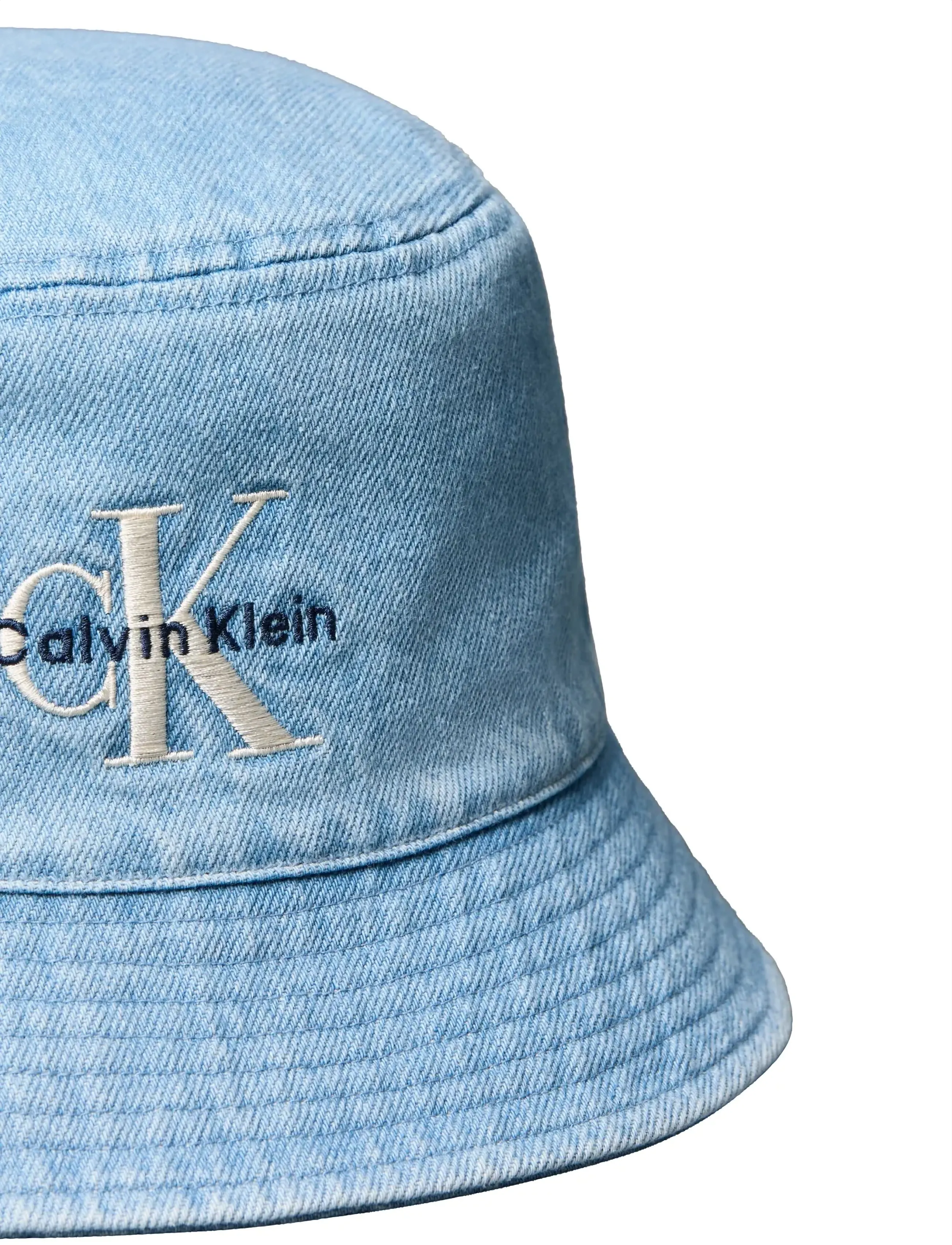 Calvin Klein - MONOLOGO EMBROIDERY DENIM BUCKET - bøllehatte - vintage denim - 4
