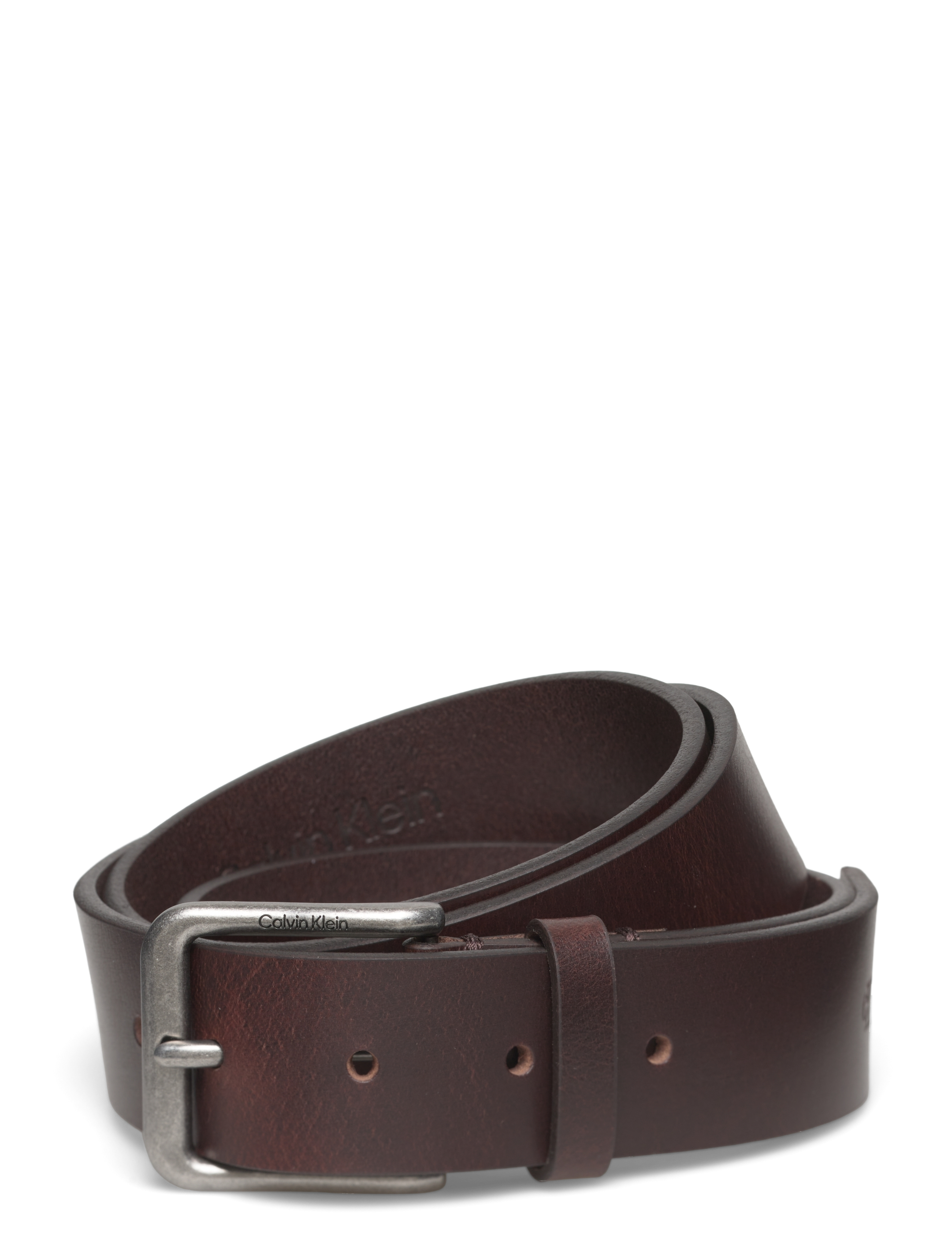 Calvin Klein CASUAL PIN BUCKLE 35MM FIXED - Accessoarer - DELICIOSO   ANTIQUE SILVER / brown