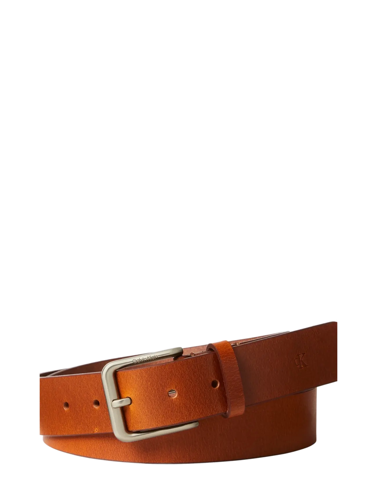 Calvin Klein CASUAL PIN BUCKLE 35MM FIXED - Aksessuaarid - COGNAC   PEWTER / brown