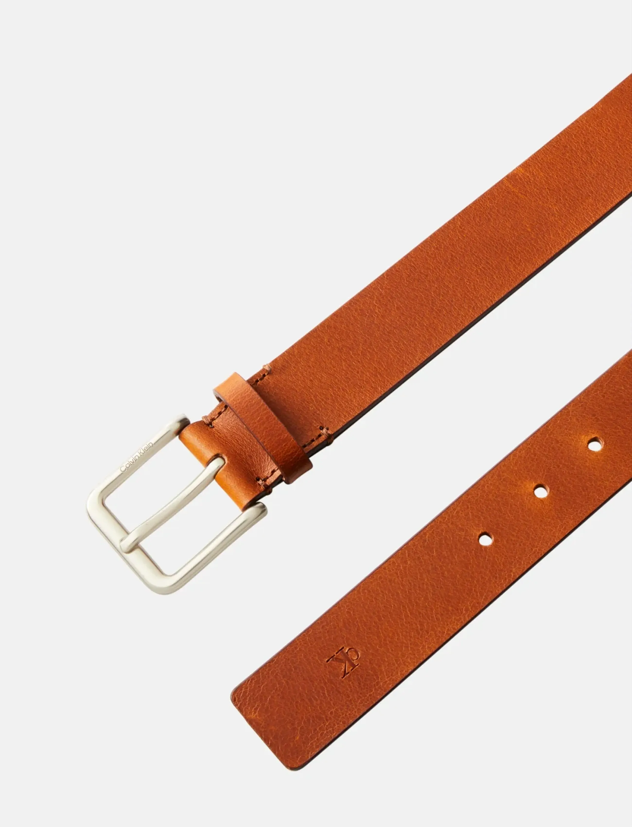 Calvin Klein - CASUAL PIN BUCKLE 35MM FIXED - cognac   pewter - 1