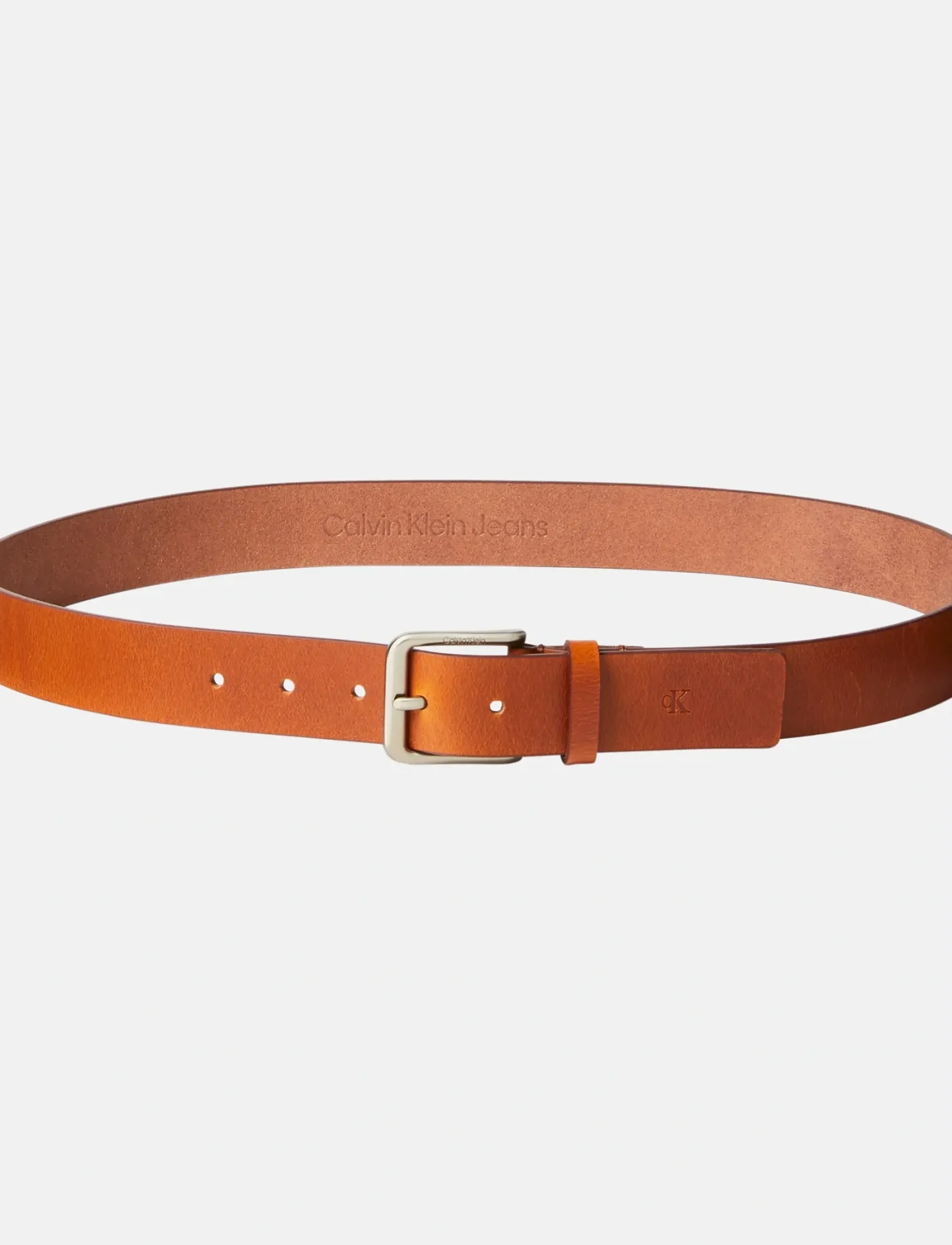 Calvin Klein - CASUAL PIN BUCKLE 35MM FIXED - cognac   pewter - 2