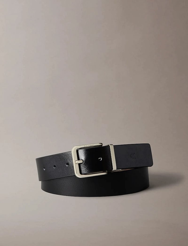 Calvin Klein - CASUAL PIN BUCKLE 35MM ADJ/REV - klassisch gürtel - black delicioso pewter - 0