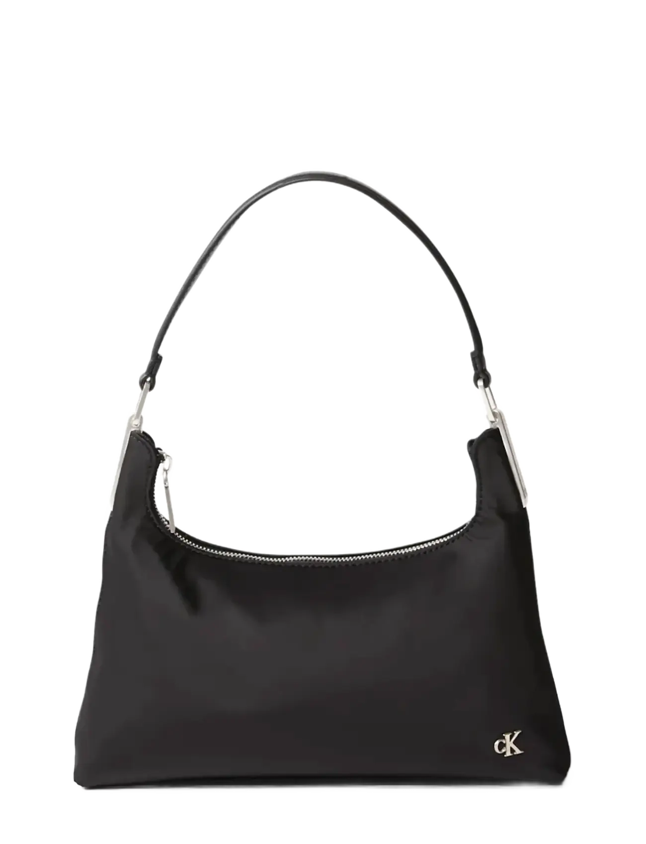 Calvin Klein SATIN NYLON SMALL SHOULDER BAG - Axelremsväskor - BLACK / black