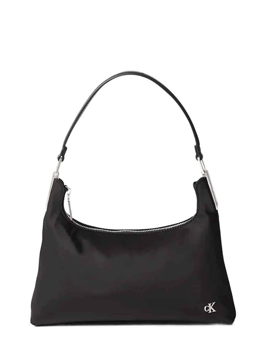 Calvin Klein - SATIN NYLON SMALL SHOULDER BAG - schultertaschen - black - 0