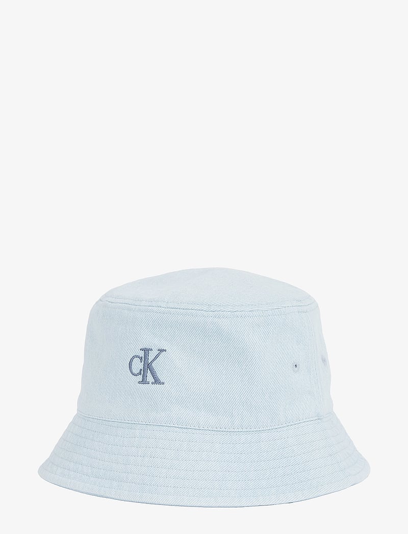 Calvin Klein - MONOGRAM EMBROIDERY DENIM BUCKET - bøllehatte - light wash denim - 0