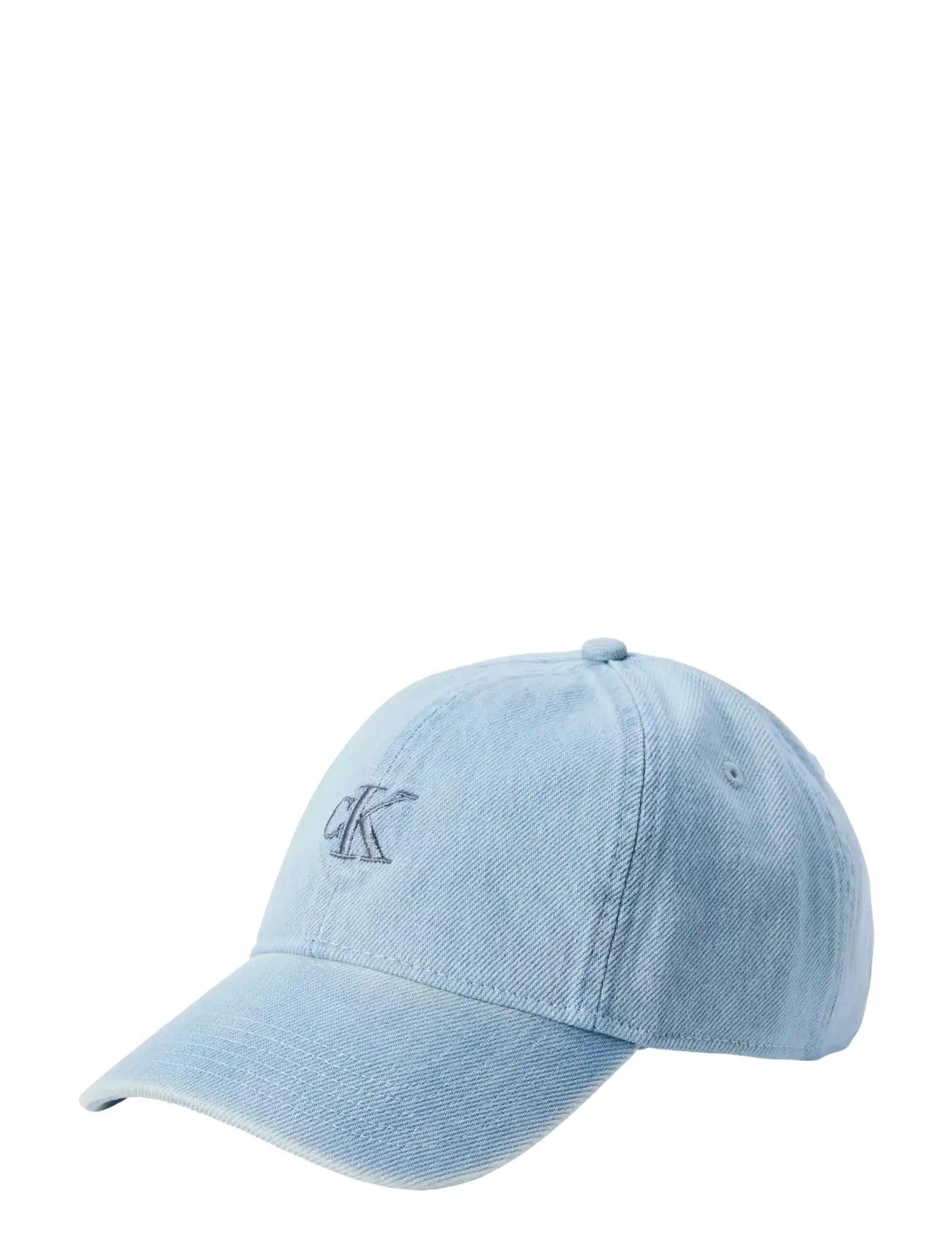 Calvin Klein MONOGRAM EMBROIDERY DENIM BASEBA - Hatte & Huer - LIGHT WASH DENIM / blue