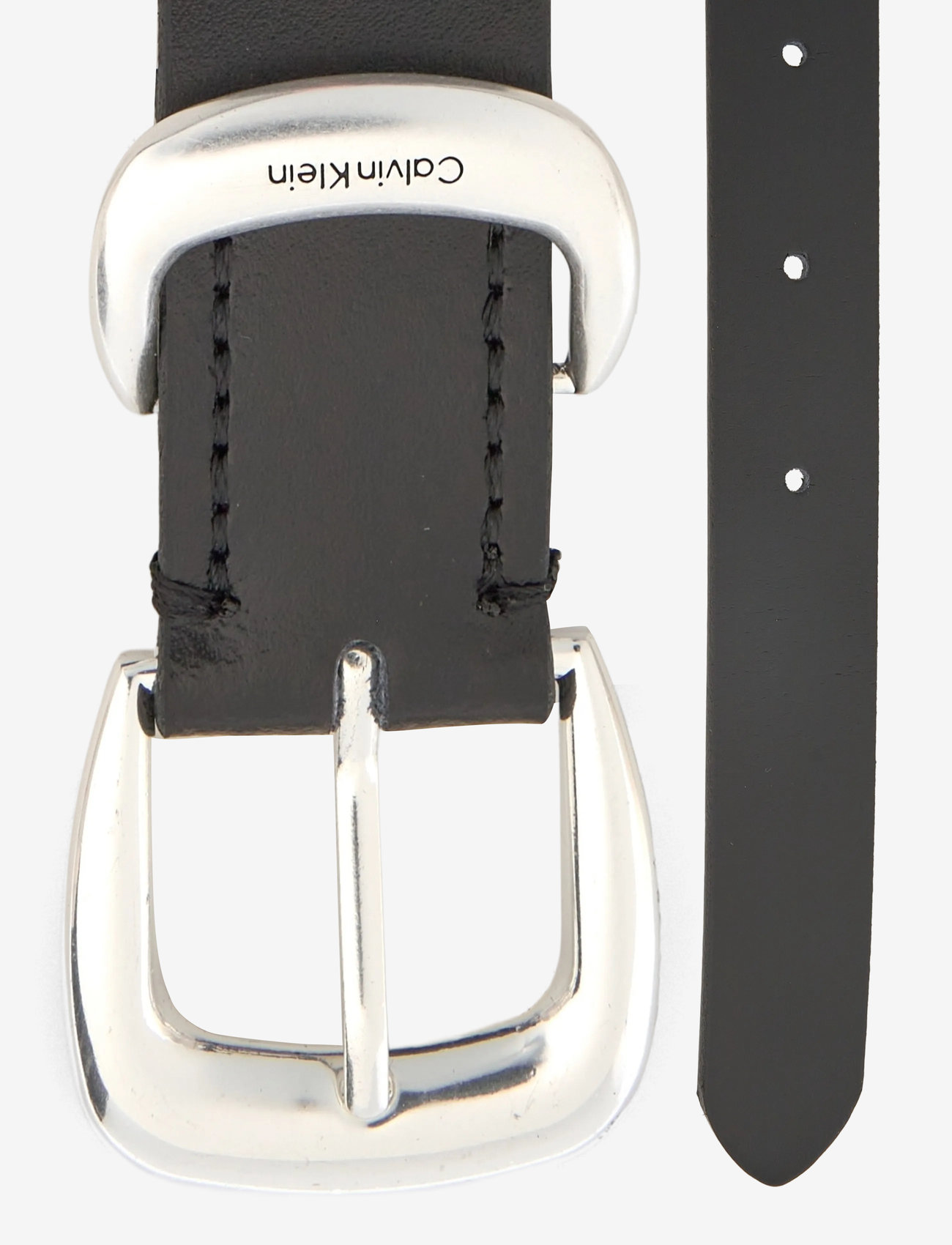 Calvin Klein - SARAH 2 PIECE LOGO BUCKLE BELT 2 - black / old silver - 1