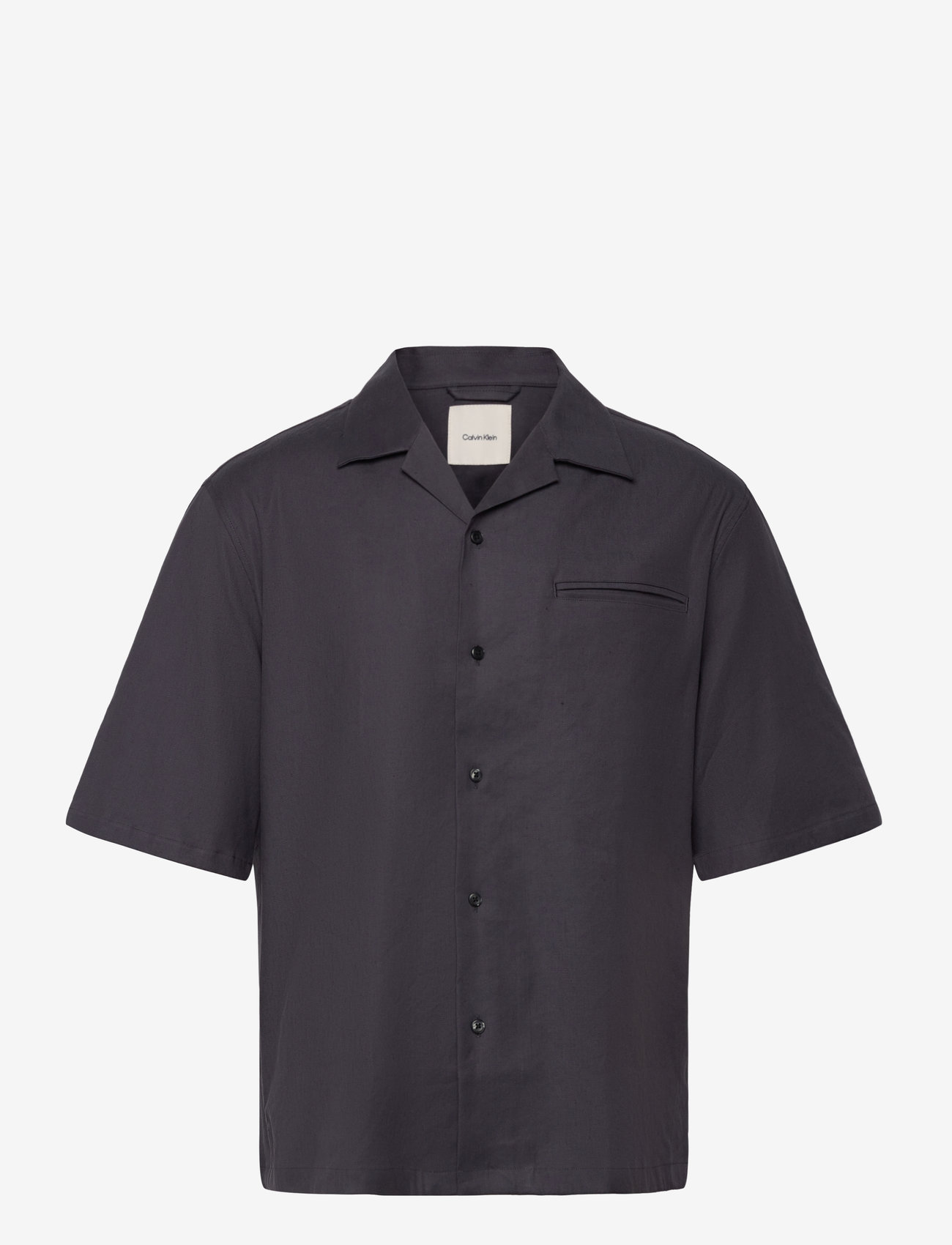 Calvin Klein - SS LINEN LYOCELL CAMP RELAXED SH - linased särgid - ebony - 0