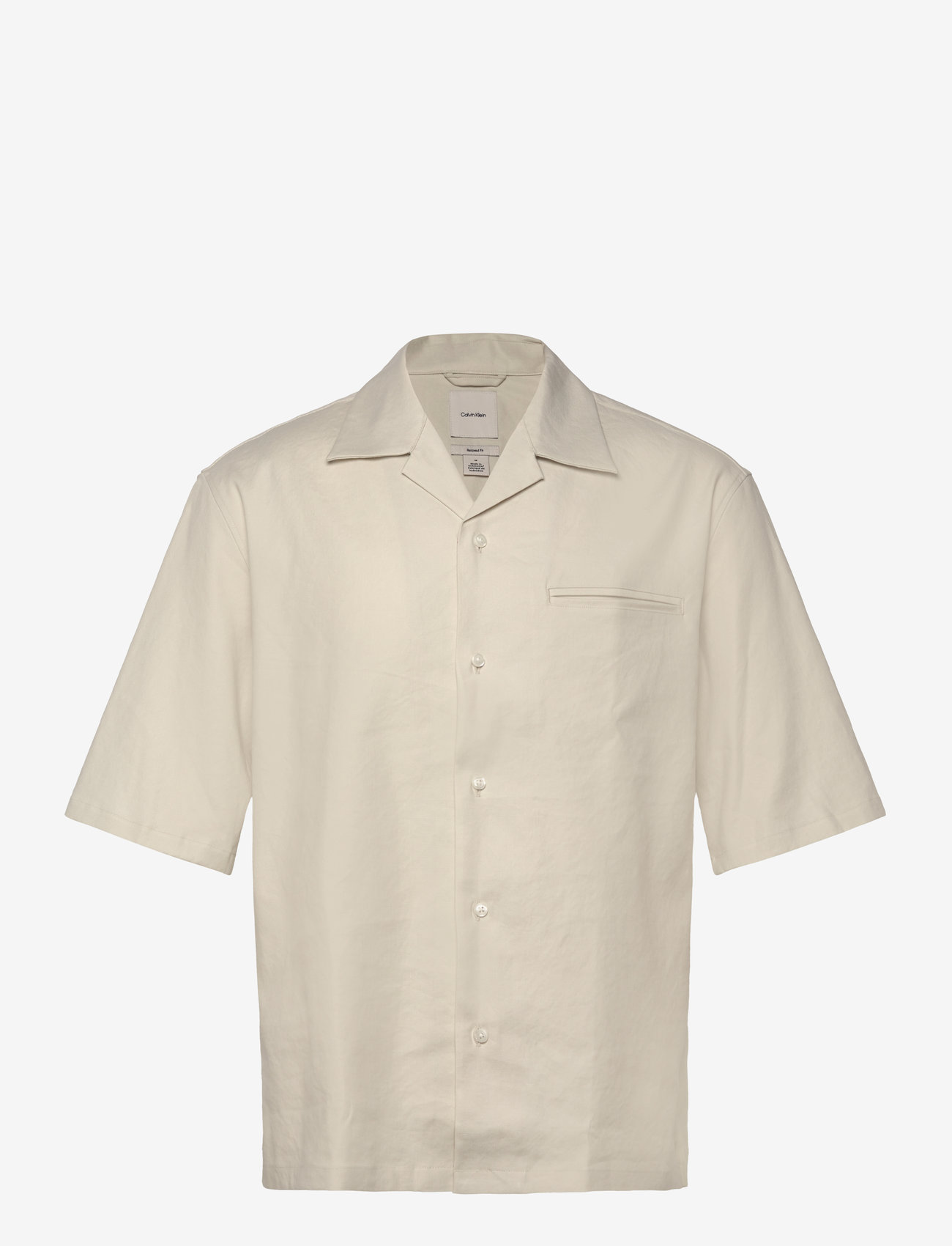Calvin Klein - SS LINEN LYOCELL CAMP RELAXED SH - koszule lniane - silver birch - 0