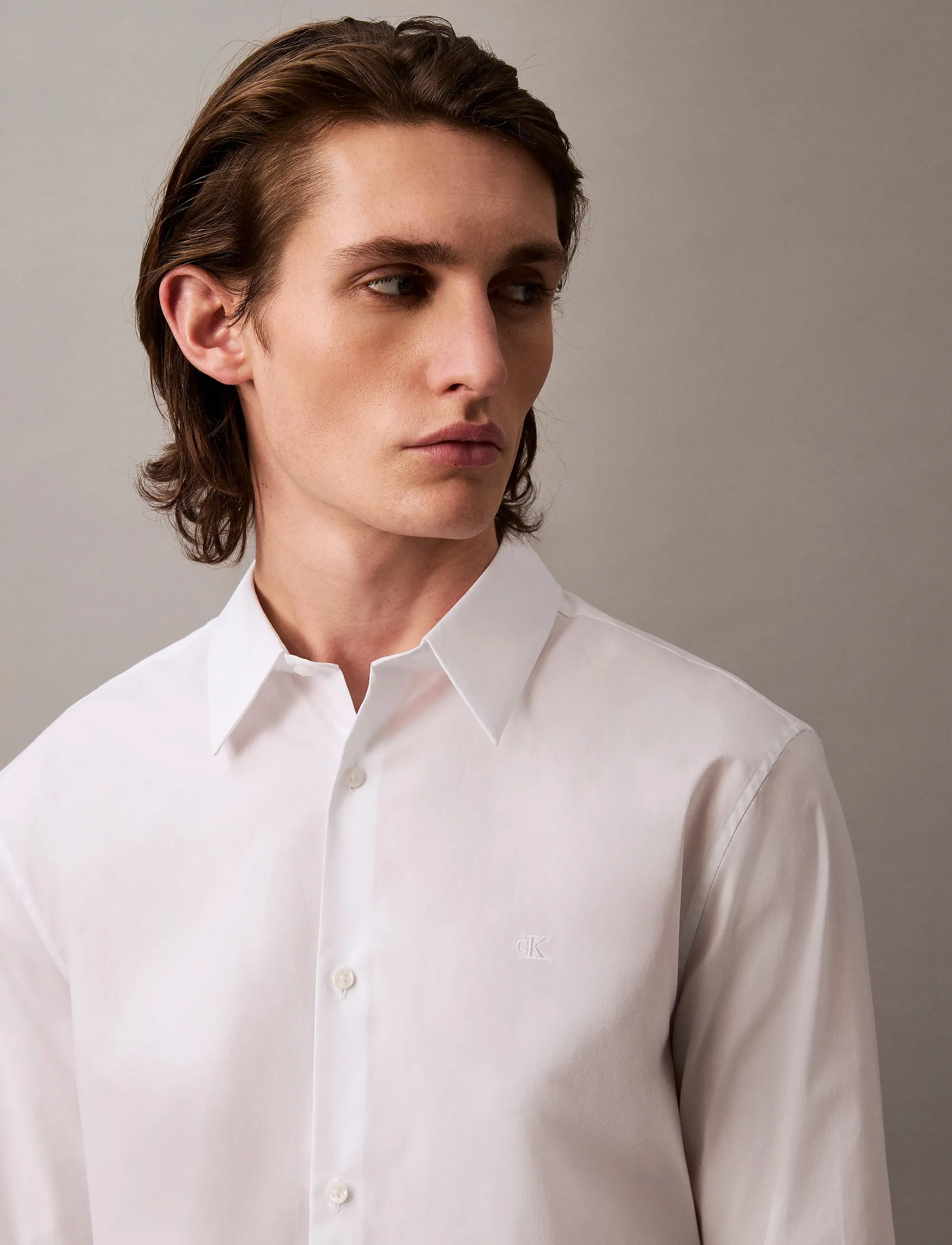 Calvin Klein - LS SOLID STRETCH SLIM SHIRT - formelle hemden - brilliant white - 4