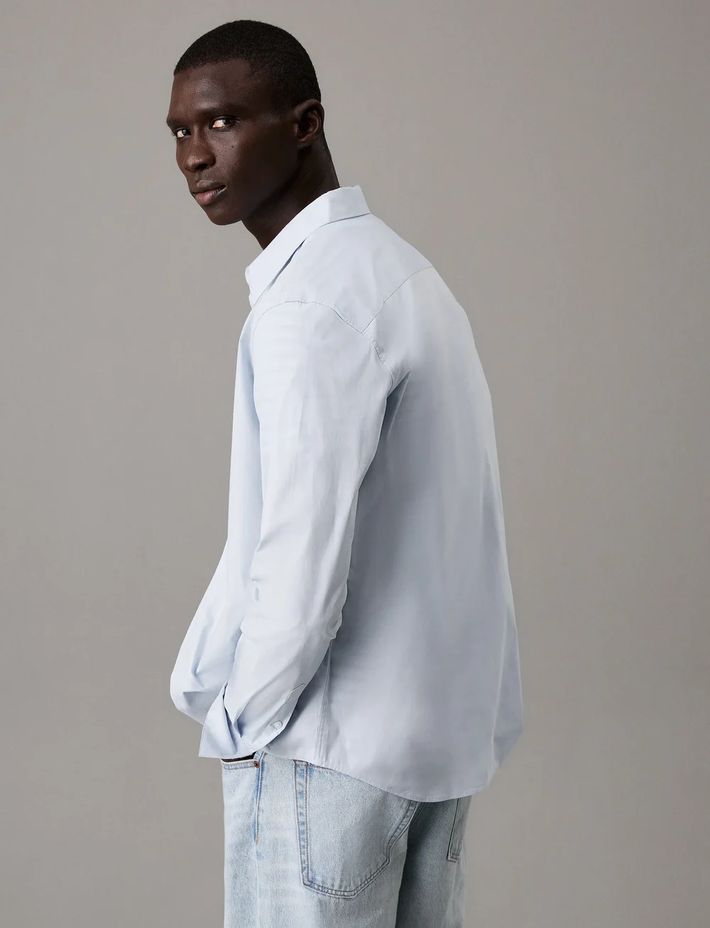 Calvin Klein - LS SOLID STRETCH SLIM SHIRT - formelle hemden - niagara mist - 3