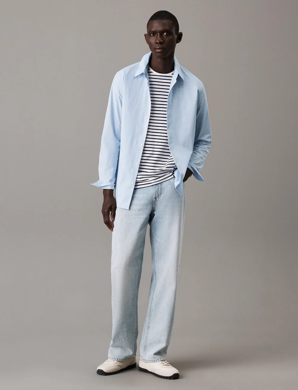 Calvin Klein - LS SOLID STRETCH SLIM SHIRT - formelle hemden - niagara mist - 4