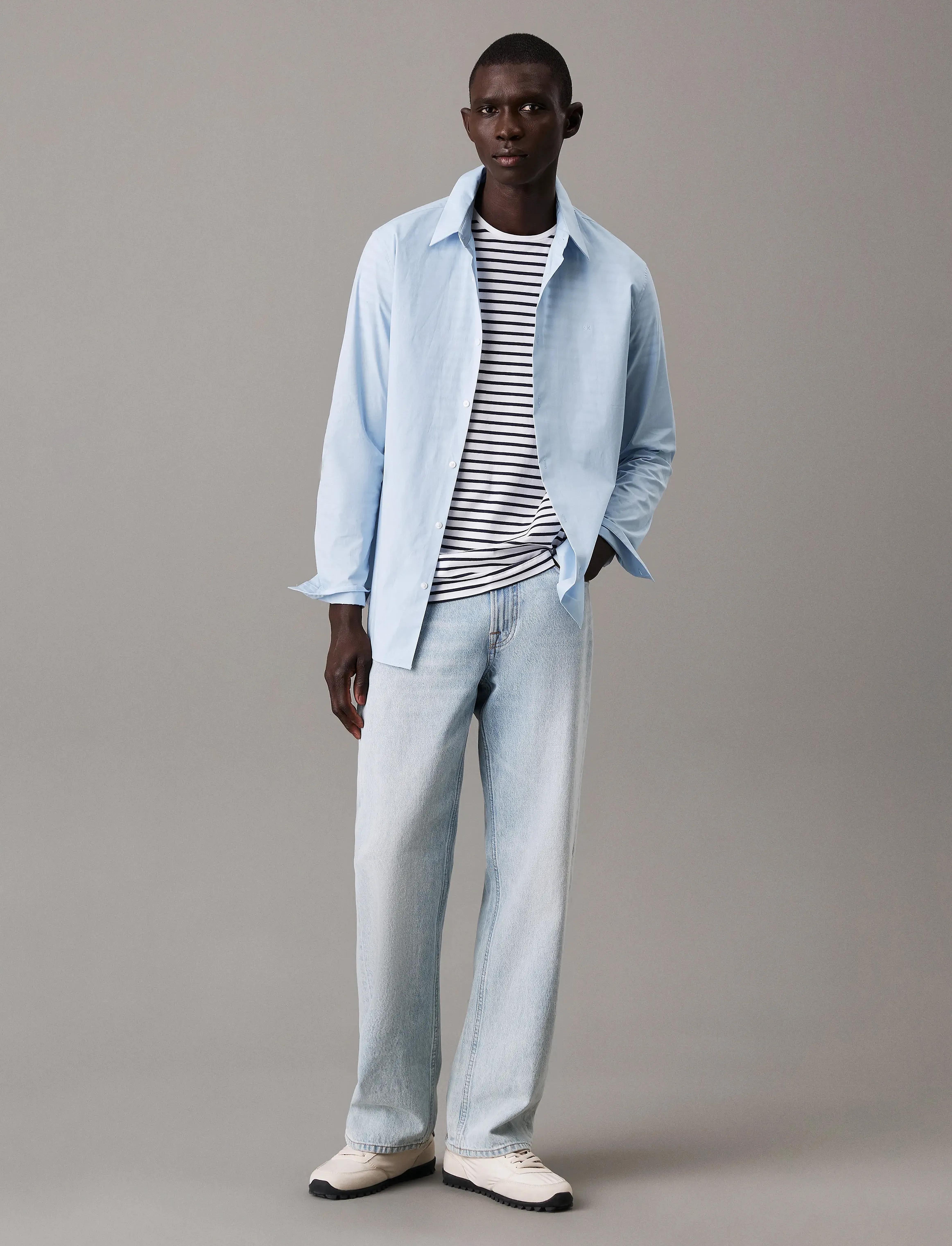 Calvin Klein - LS SOLID STRETCH SLIM SHIRT - business skjortor - niagara mist - 4