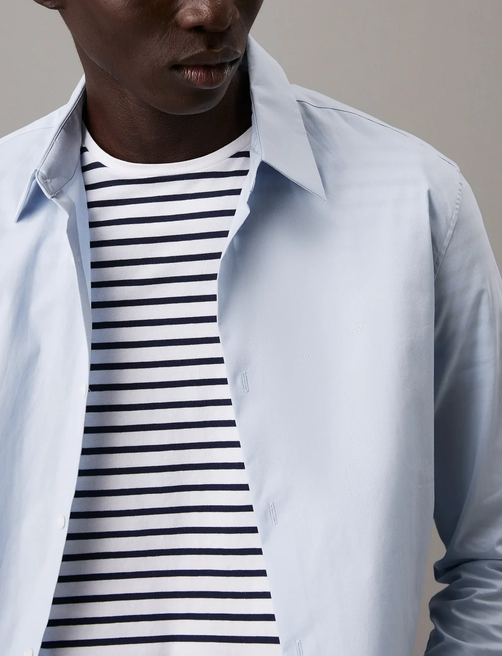 Calvin Klein - LS SOLID STRETCH SLIM SHIRT - formelle hemden - niagara mist - 5