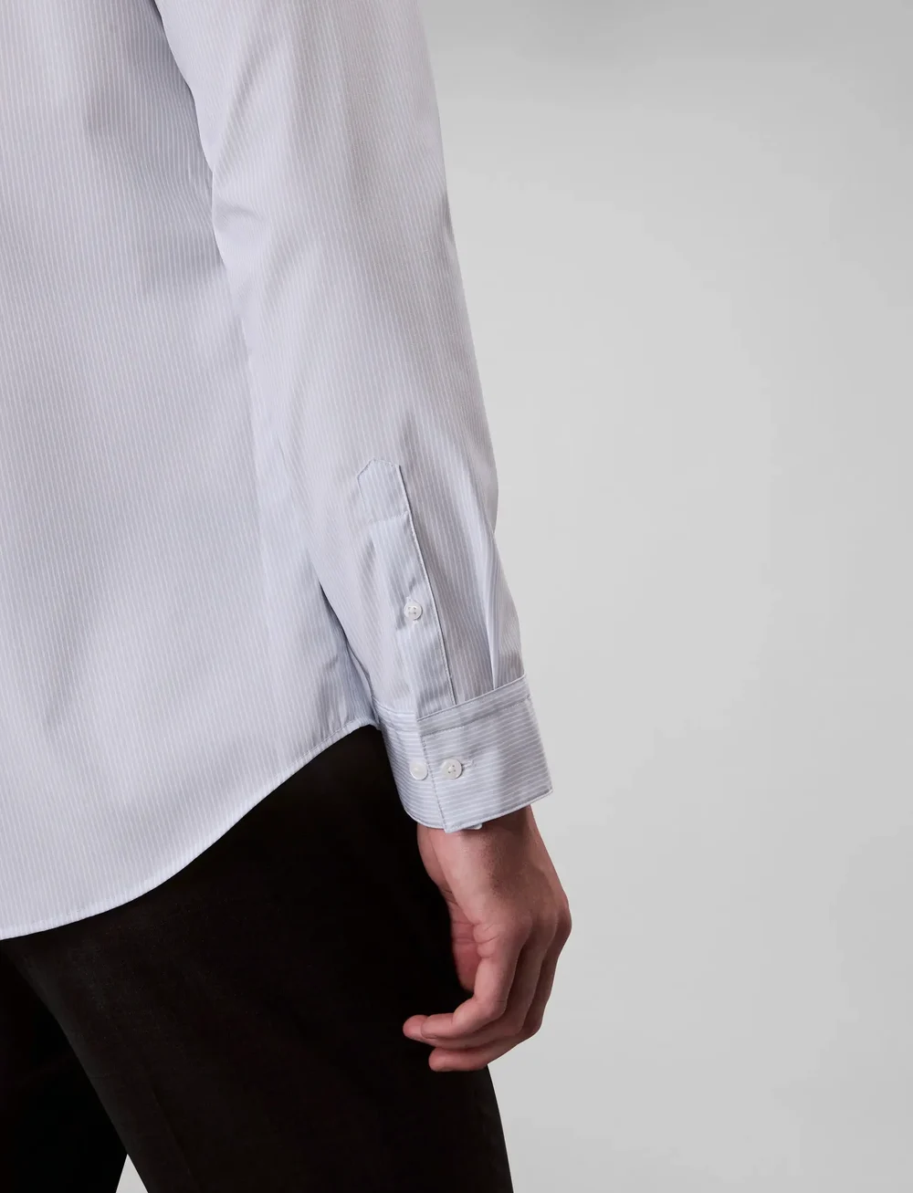 Calvin Klein - LS THIN STRIPE SUPIMA STRETCH SL - gestreifte hemden - niagara mist - 5