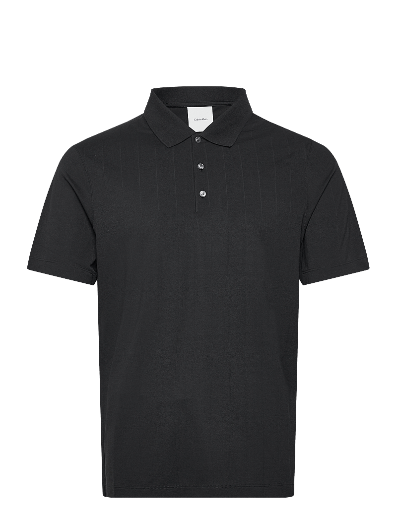 Calvin Klein - SS STRIPE STRECH JACQUARD POLO - kortærmede poloer - black - 1