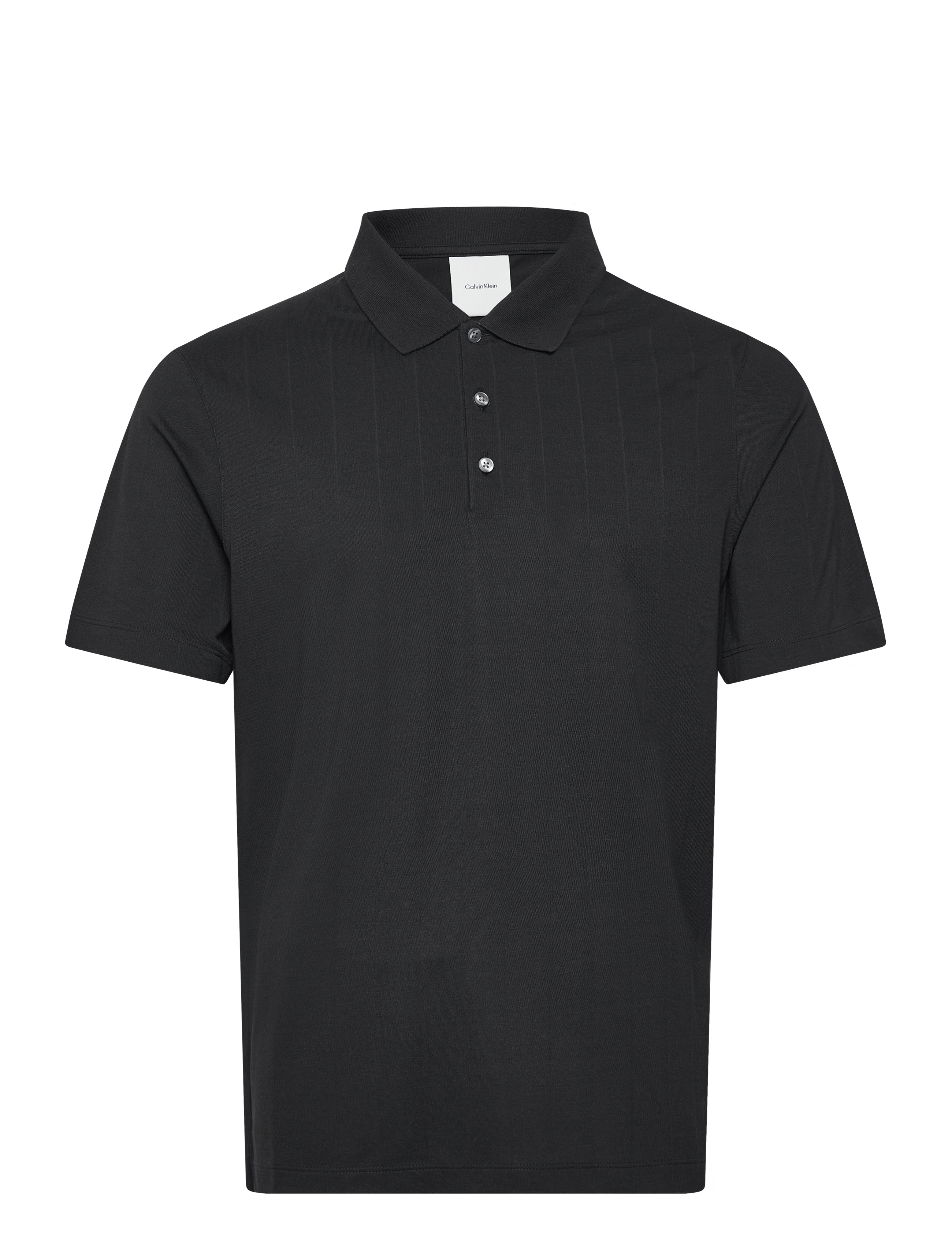 Calvin Klein SS STRIPE STRECH JACQUARD POLO - Pikeepaidat - BLACK / black